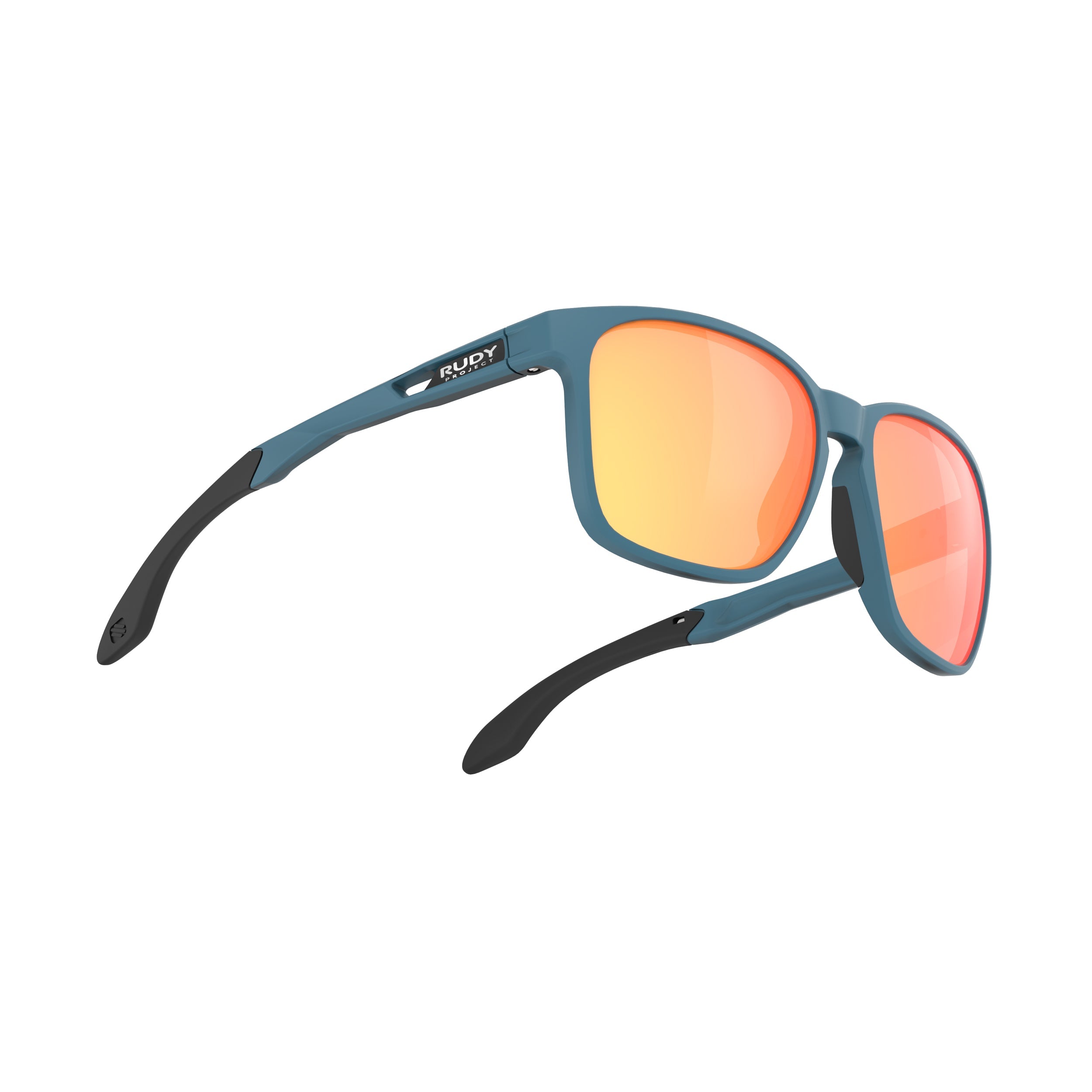 Rudy Project Lightflow A Teal Matte mirrored multilaser orange performance sunglasses – side view