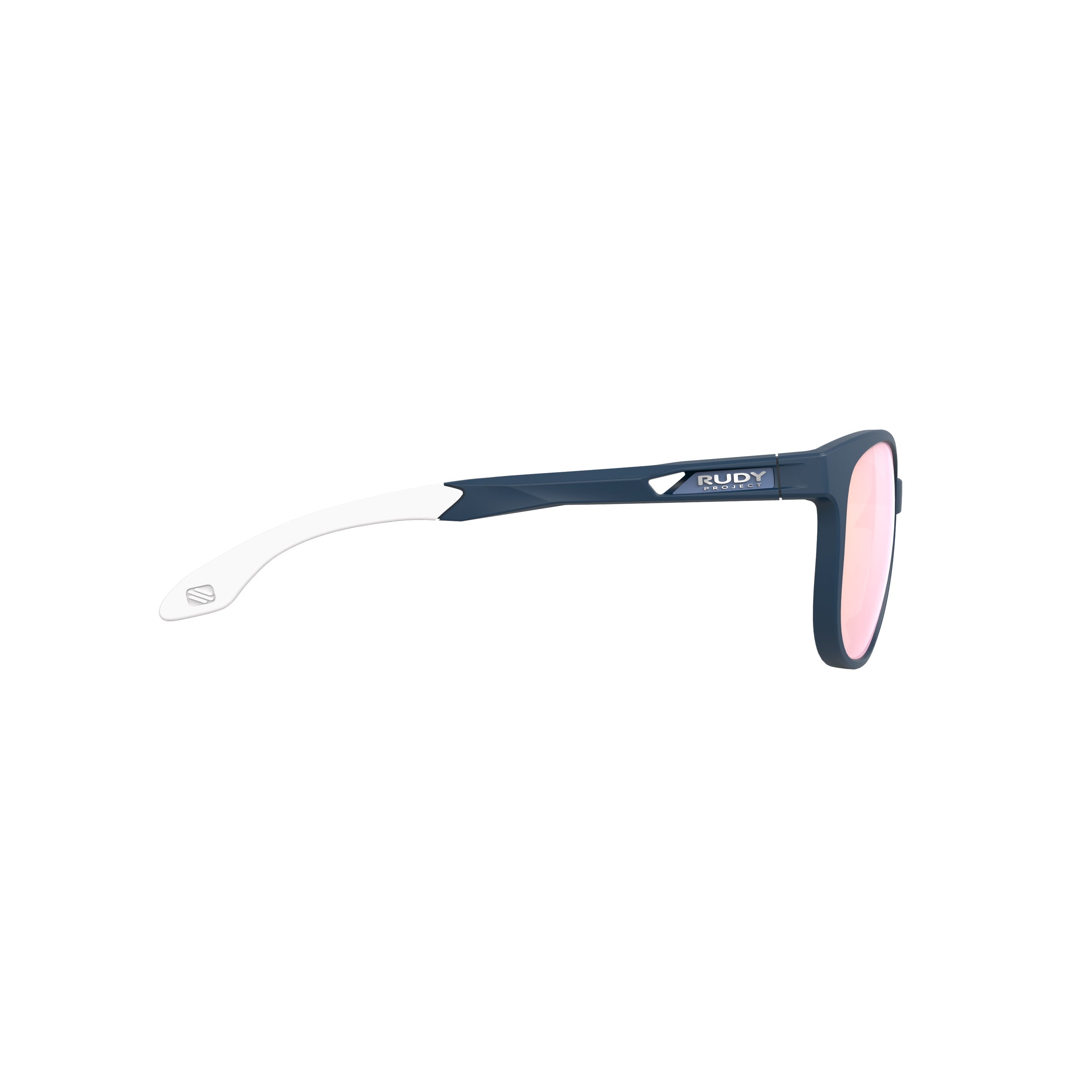 Rudy Project Lightflow B Blue Navy Matte mirrored multilaser rose performance sunglasses – side view, opposite side
