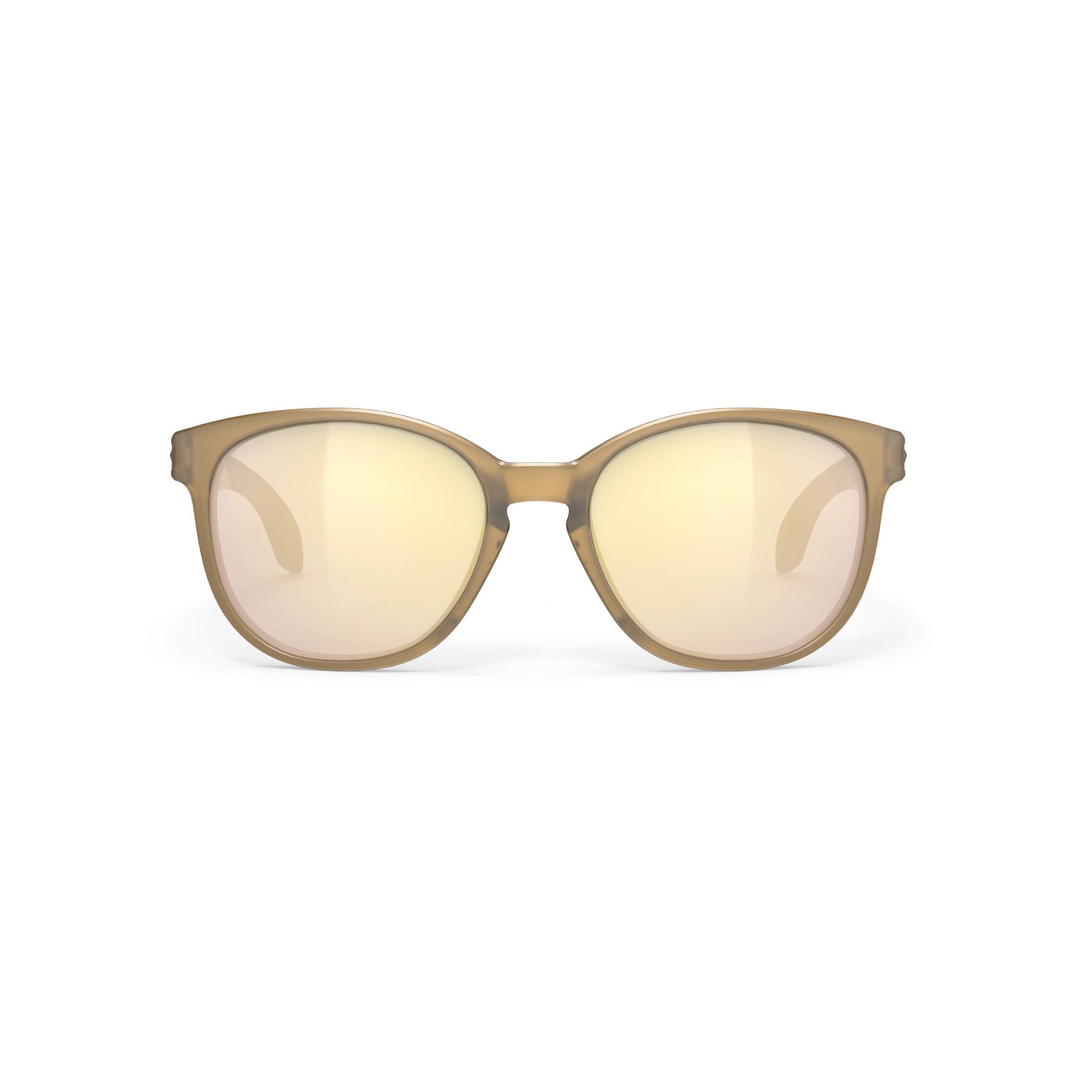 Rudy Project Lightflow B Ice Gold Matte mirrored multilaser gold performance sunglasses – front view, alternate angle
