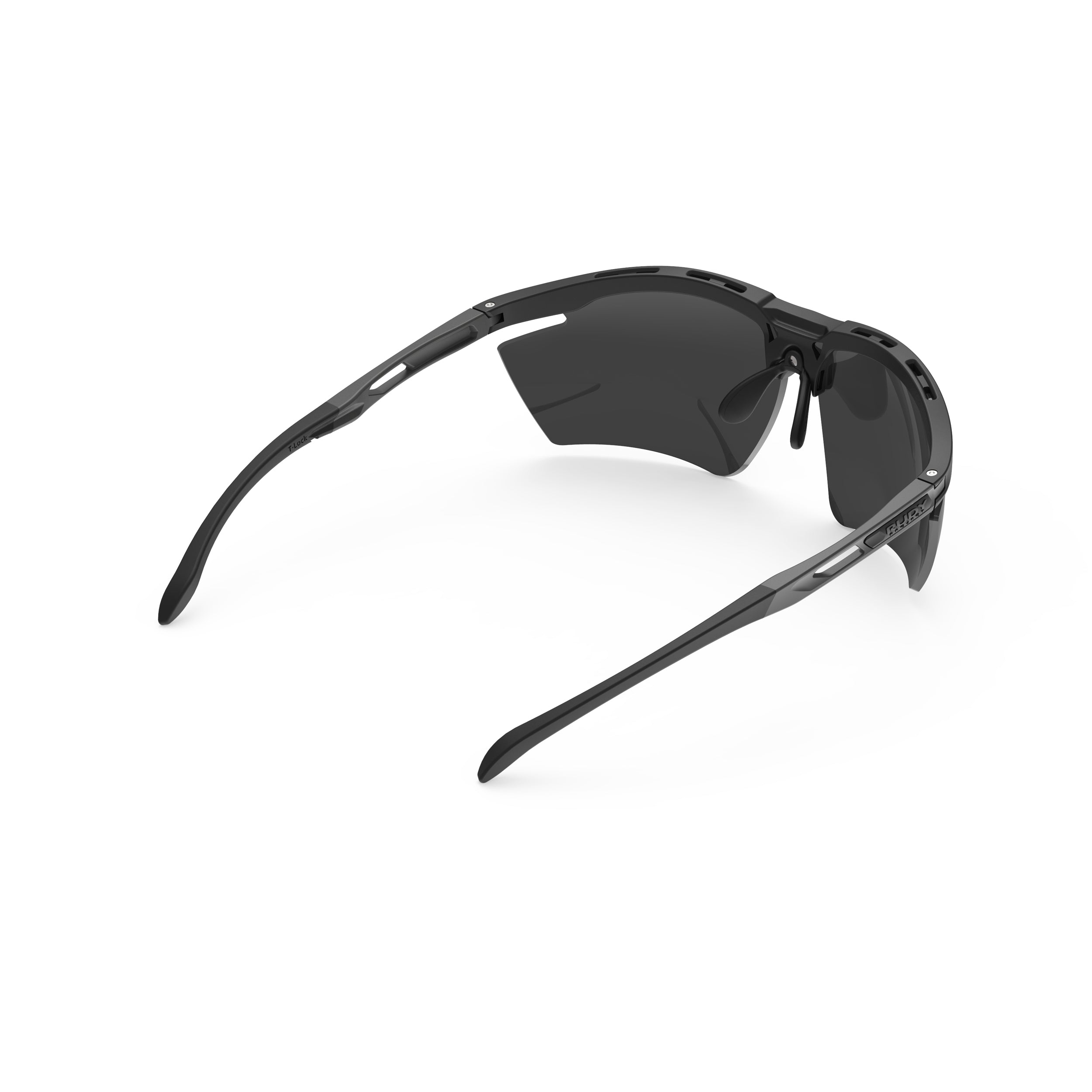 Rudy Project Magnus Black Matte mirrored smoke black performance sunglasses – rear view