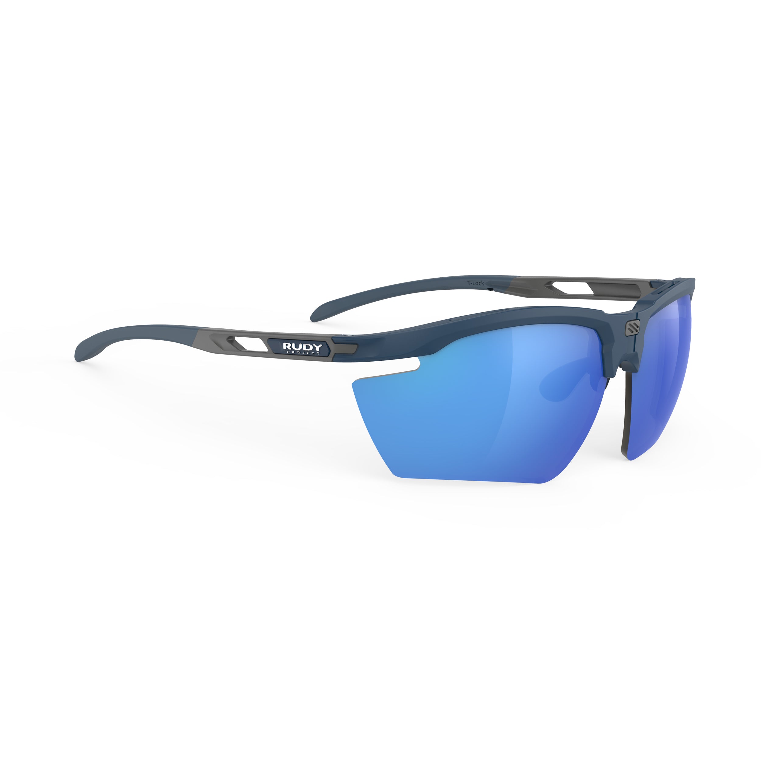 Rudy Project Magnus Blue Navy Matte mirrored multilaser blue hdr performance sunglasses – front view