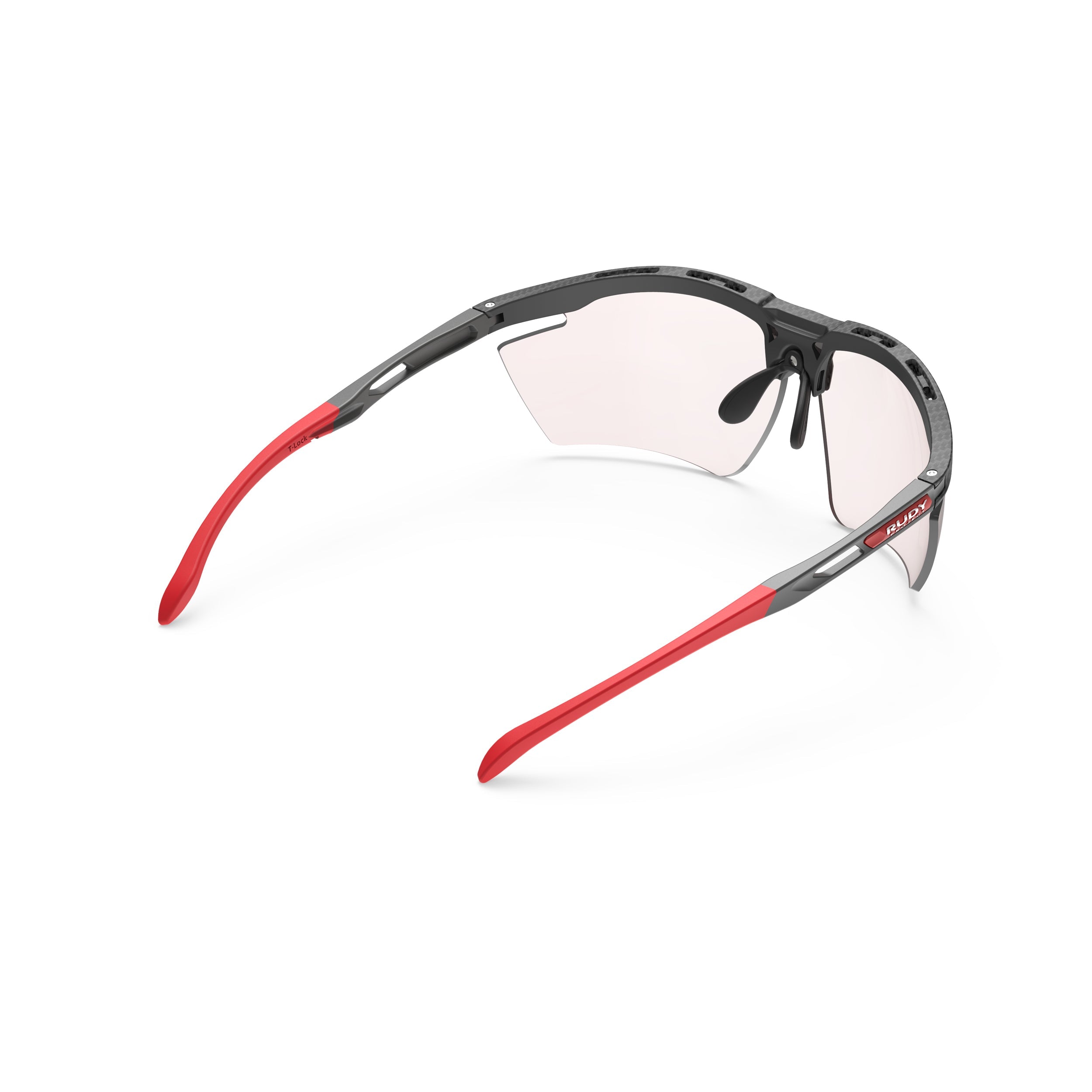 Rudy Project Magnus Carbonium Matte photochromic red performance sunglasses – rear view