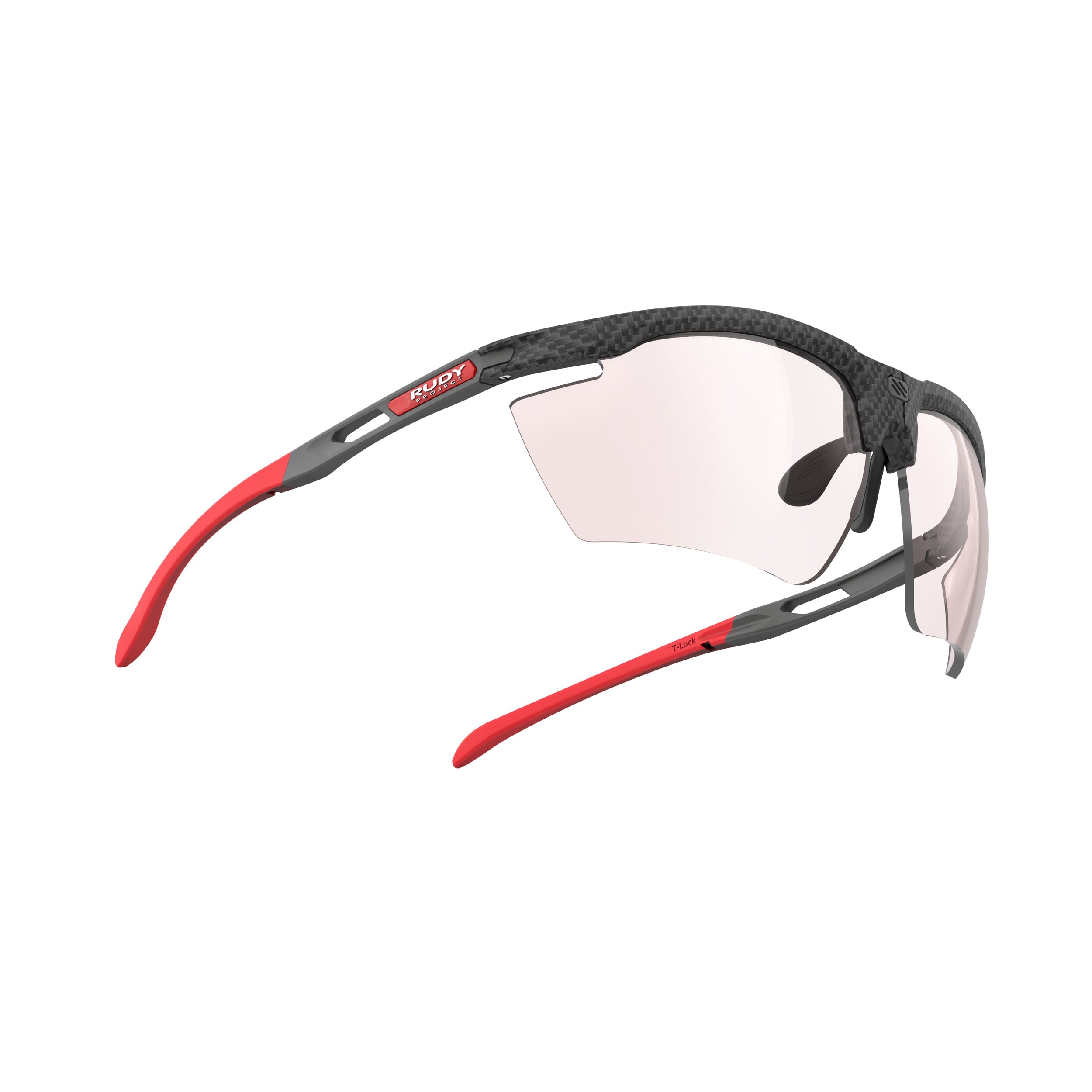 Rudy Project Magnus Carbonium Matte photochromic red performance sunglasses – side view