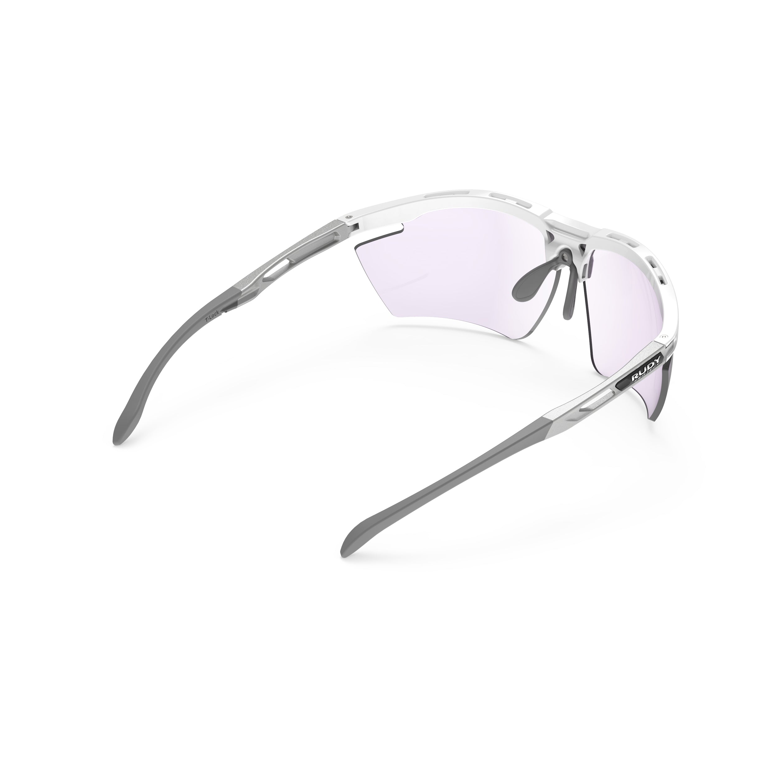 Rudy Project Magnus White Gloss photochromic laser purple hdr performance sunglasses – rear view