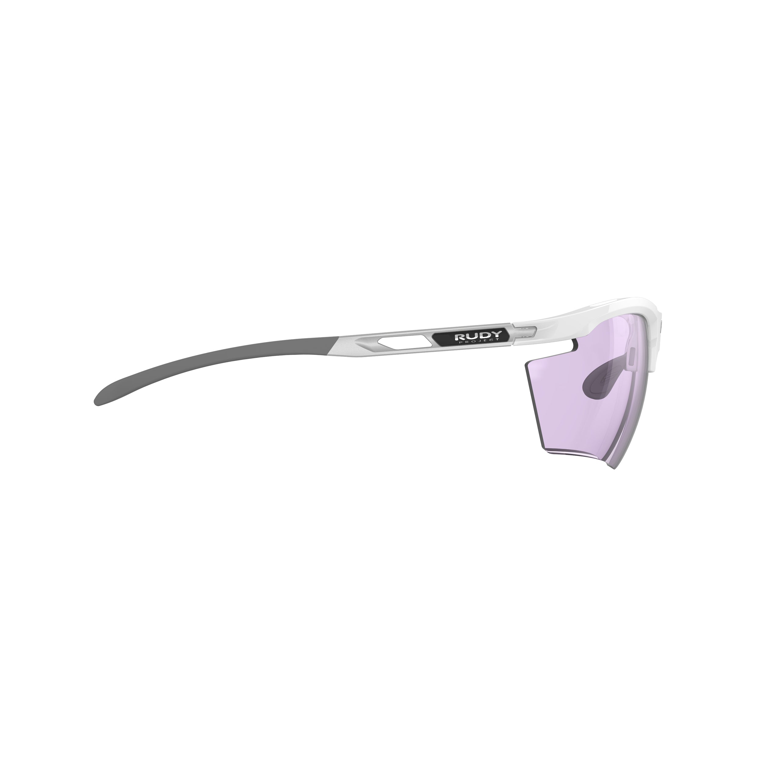 Rudy Project Magnus White Gloss photochromic laser purple hdr performance sunglasses – side view, opposite side
