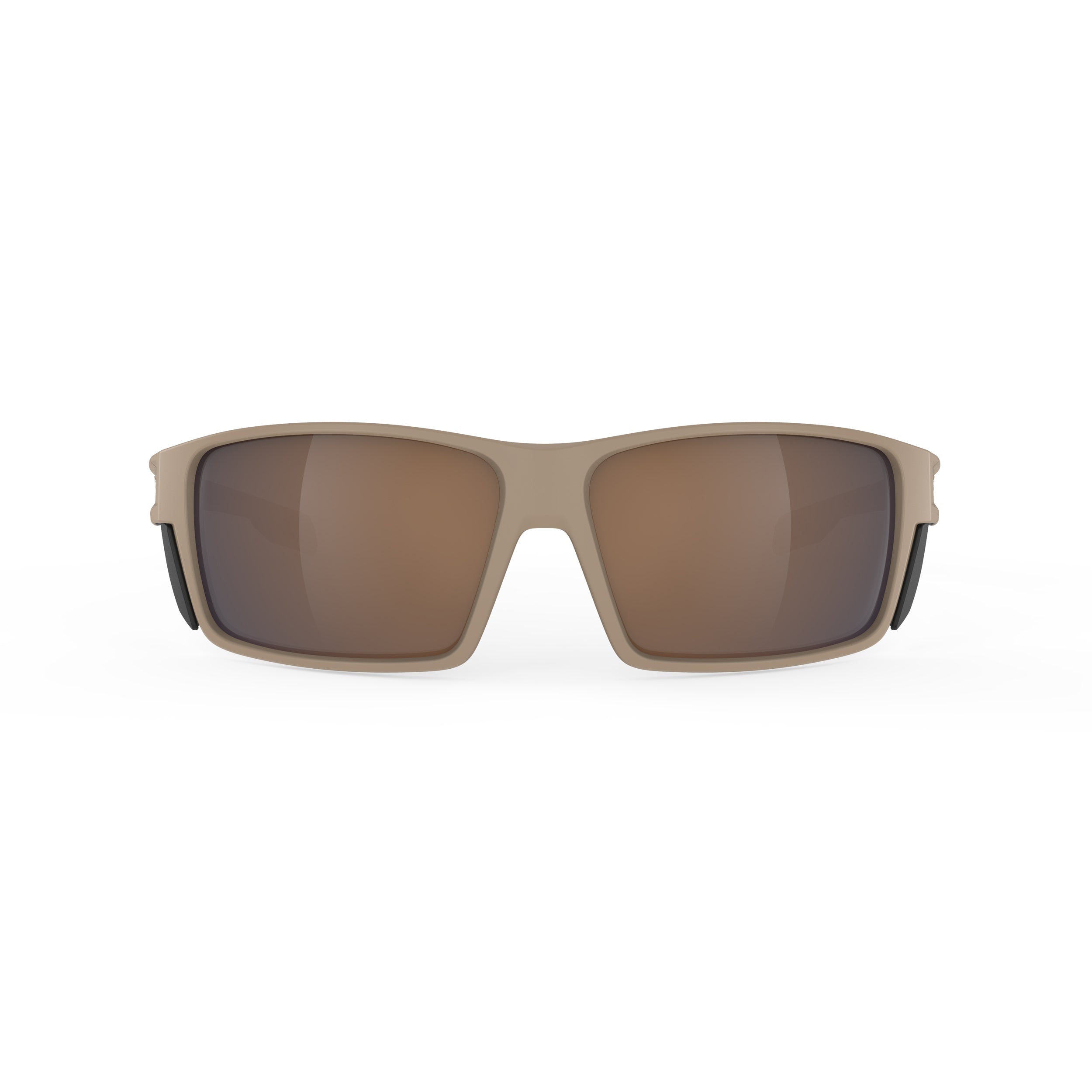 Rudy Project Nyad Desert Matte mirrored hi-altitude brown performance sunglasses – front view, alternate angle