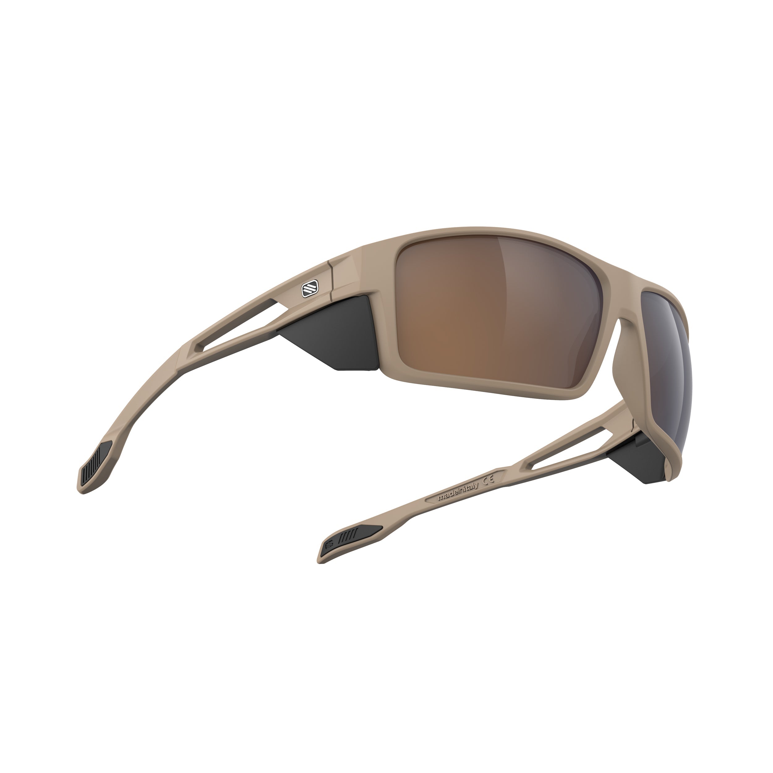 Rudy Project Nyad Desert Matte mirrored hi-altitude brown performance sunglasses – side view