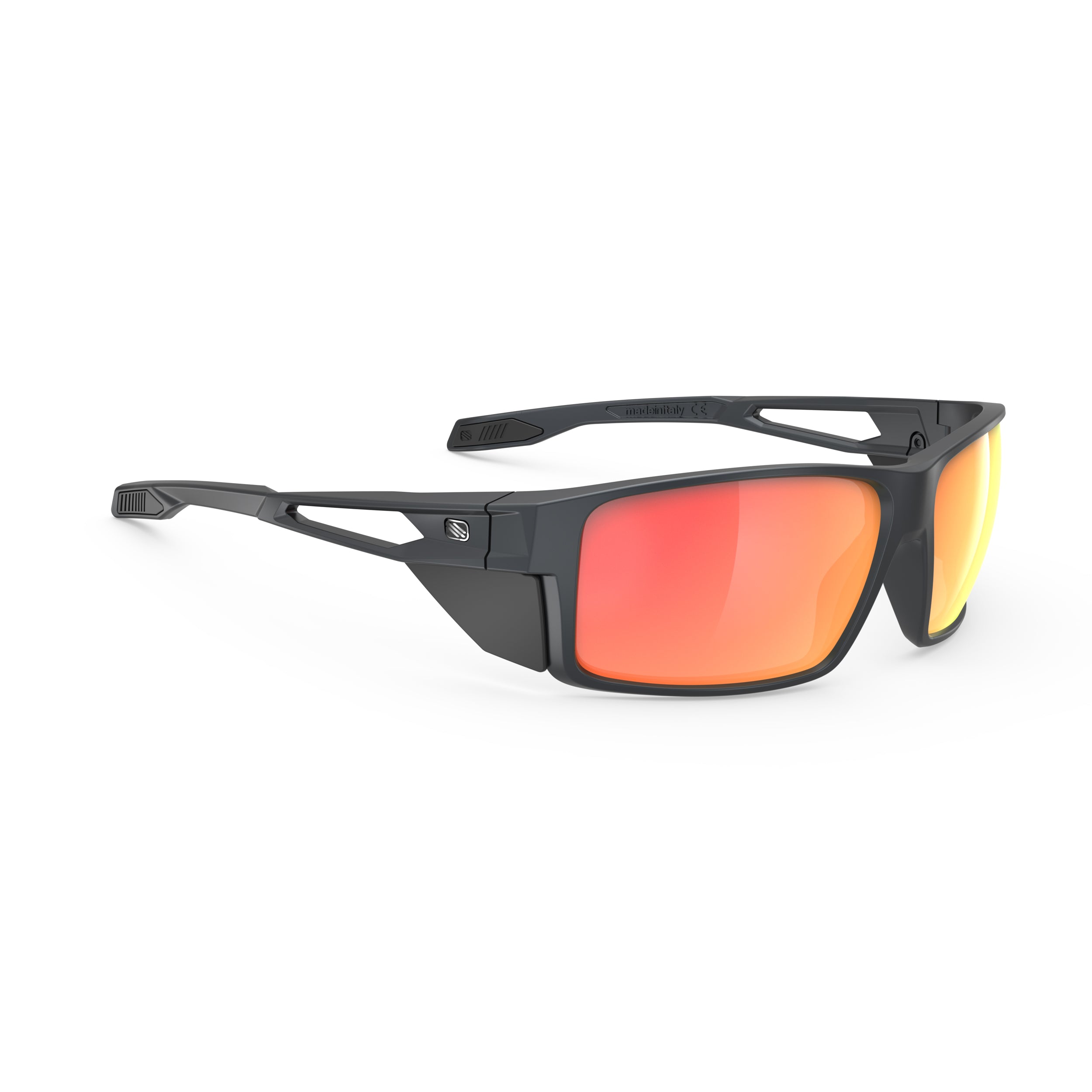 Rudy Project Nyad Metal Titanium Matte Mirrored Multilaser Orange Performance Sunglasses – Front View