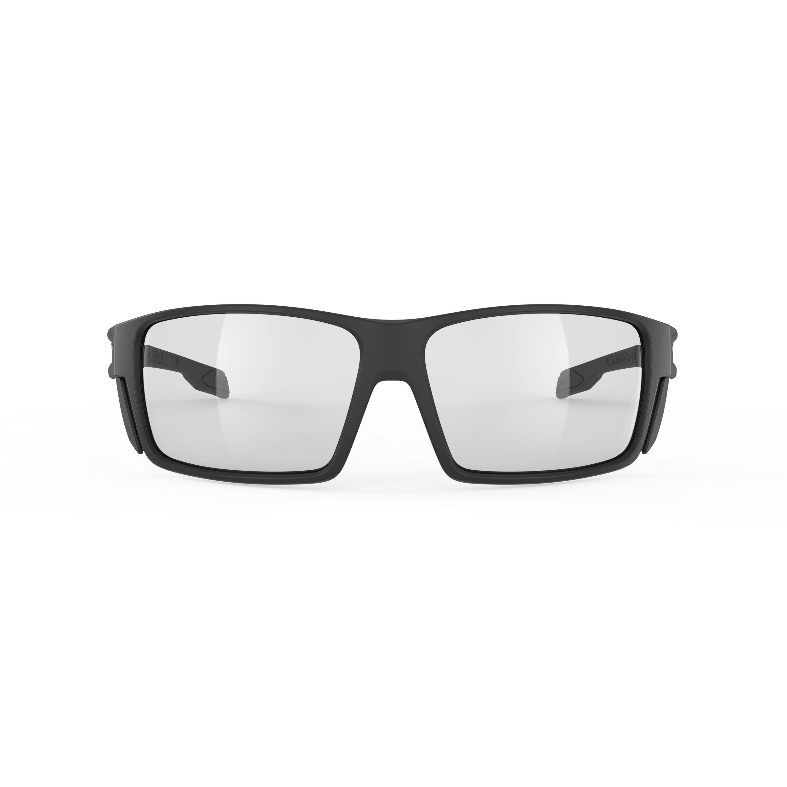 Rudy Project Nyad Stealth Black Matte photochromic black performance sunglasses – front view, alternate angle
