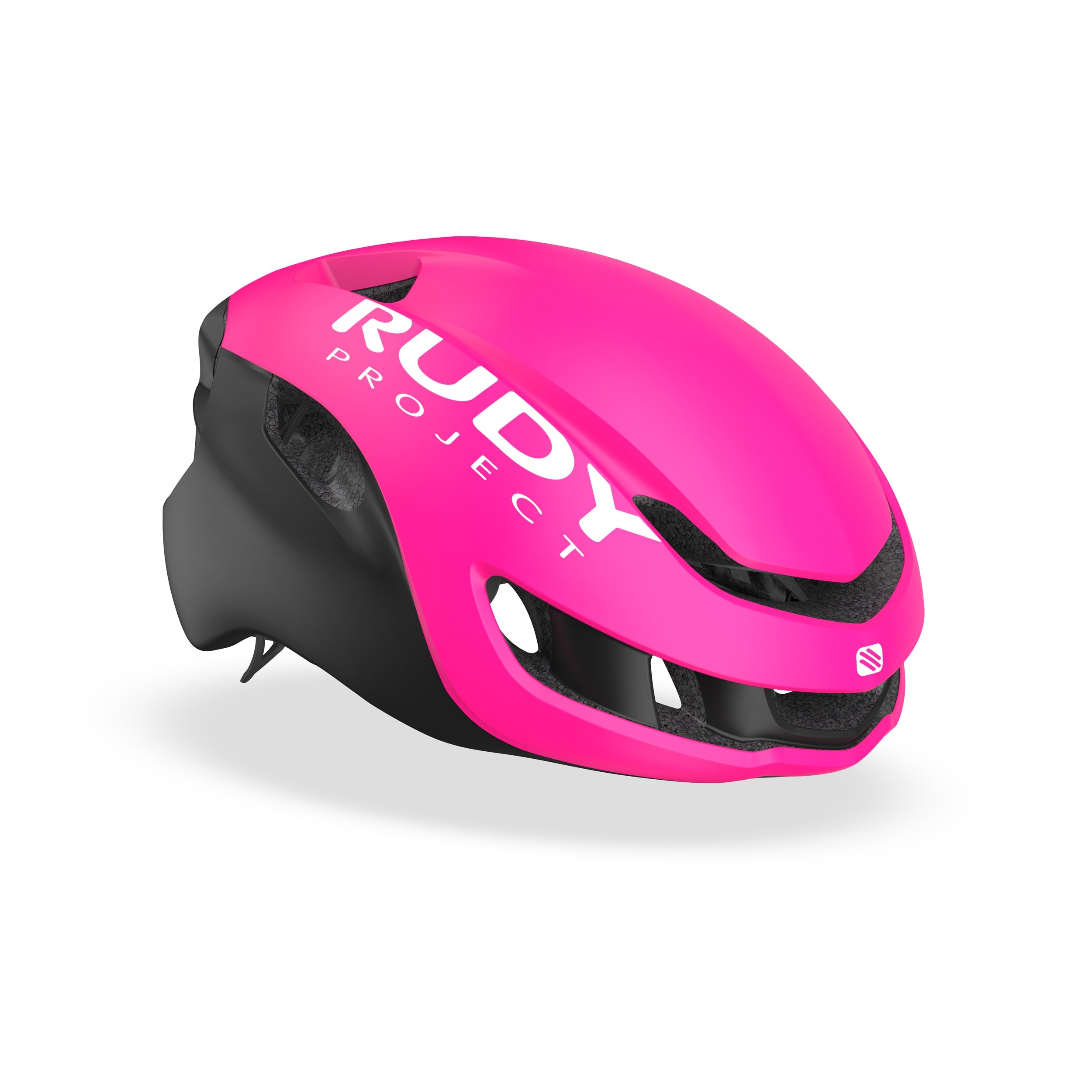 Rudy Project Nytron Pink Fluo/Black Matte cycling helmet – front view