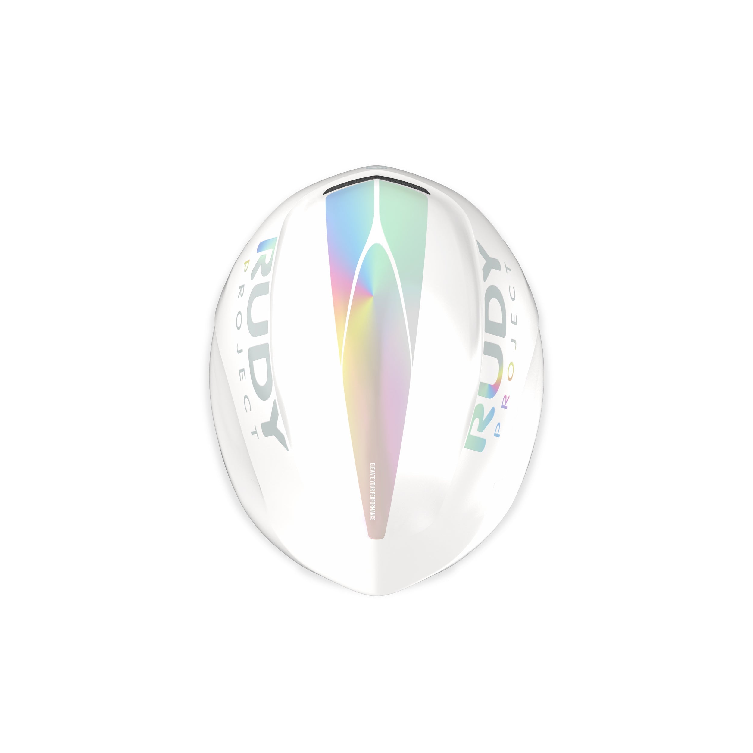 Rudy Project Nytron Pro Iridescent White Matte cycling helmet – rear view