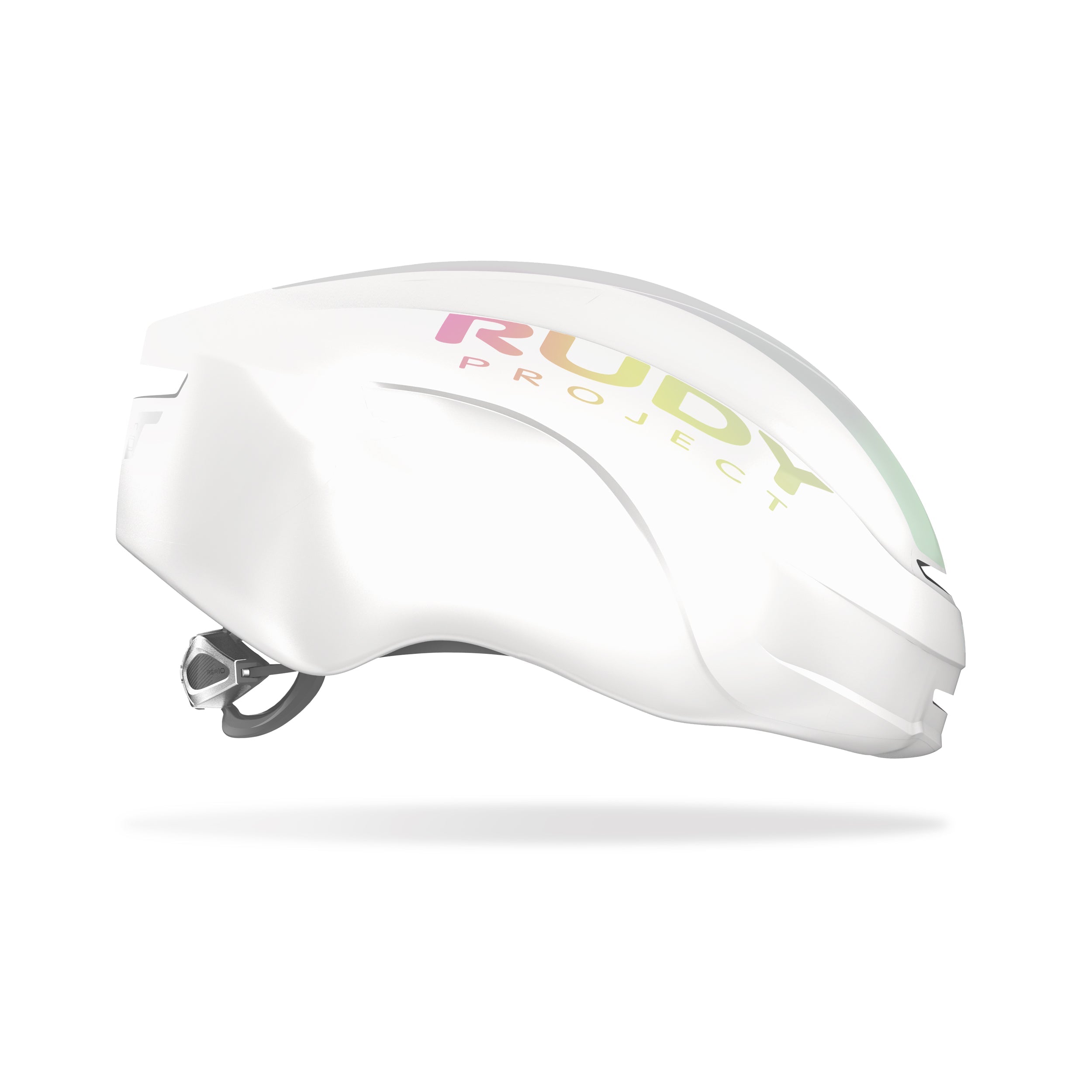 Rudy Project Nytron Pro Iridescent White Matte cycling helmet – side view