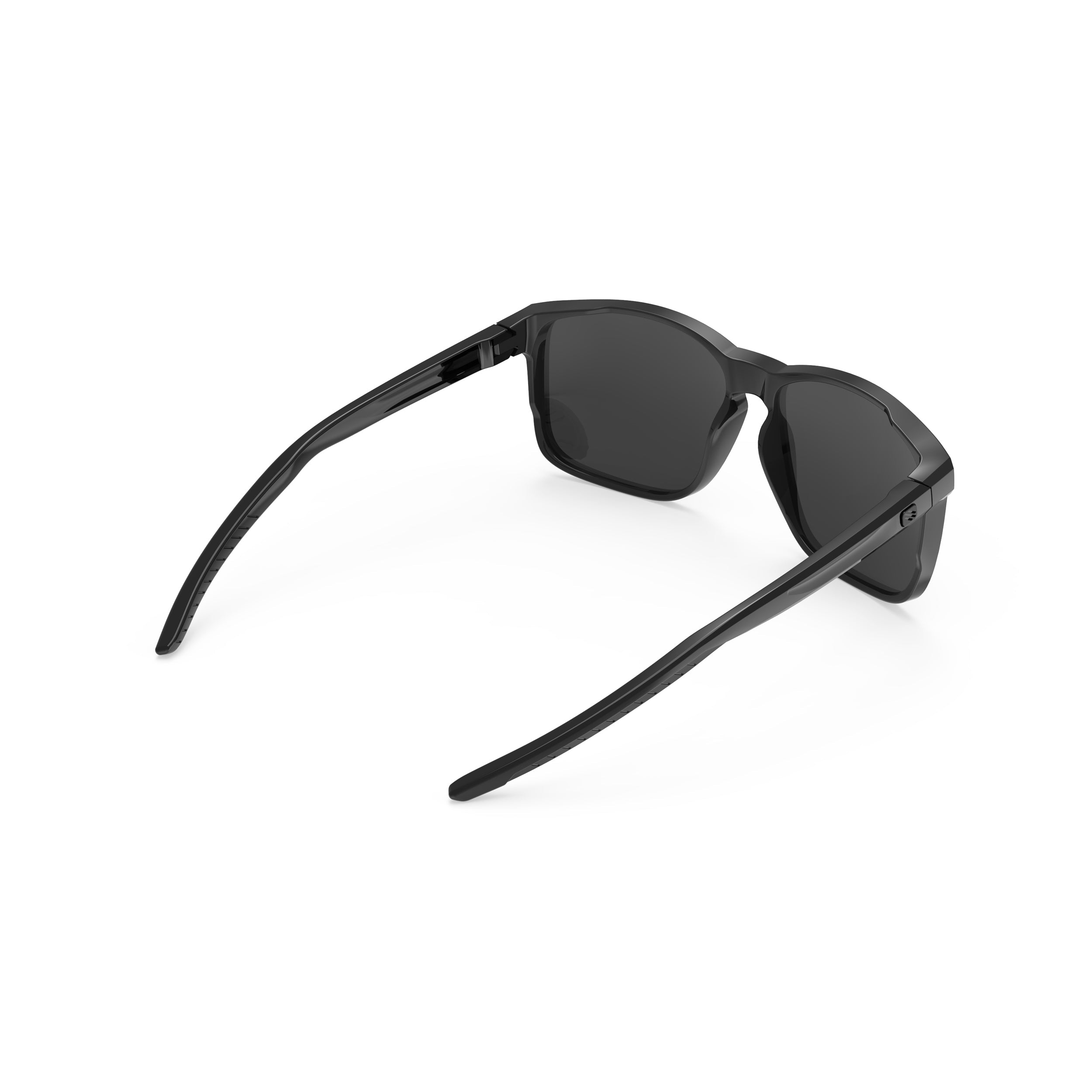 Rudy Project Overlap Black Gloss mirrored smoke black performance sunglasses – rear view