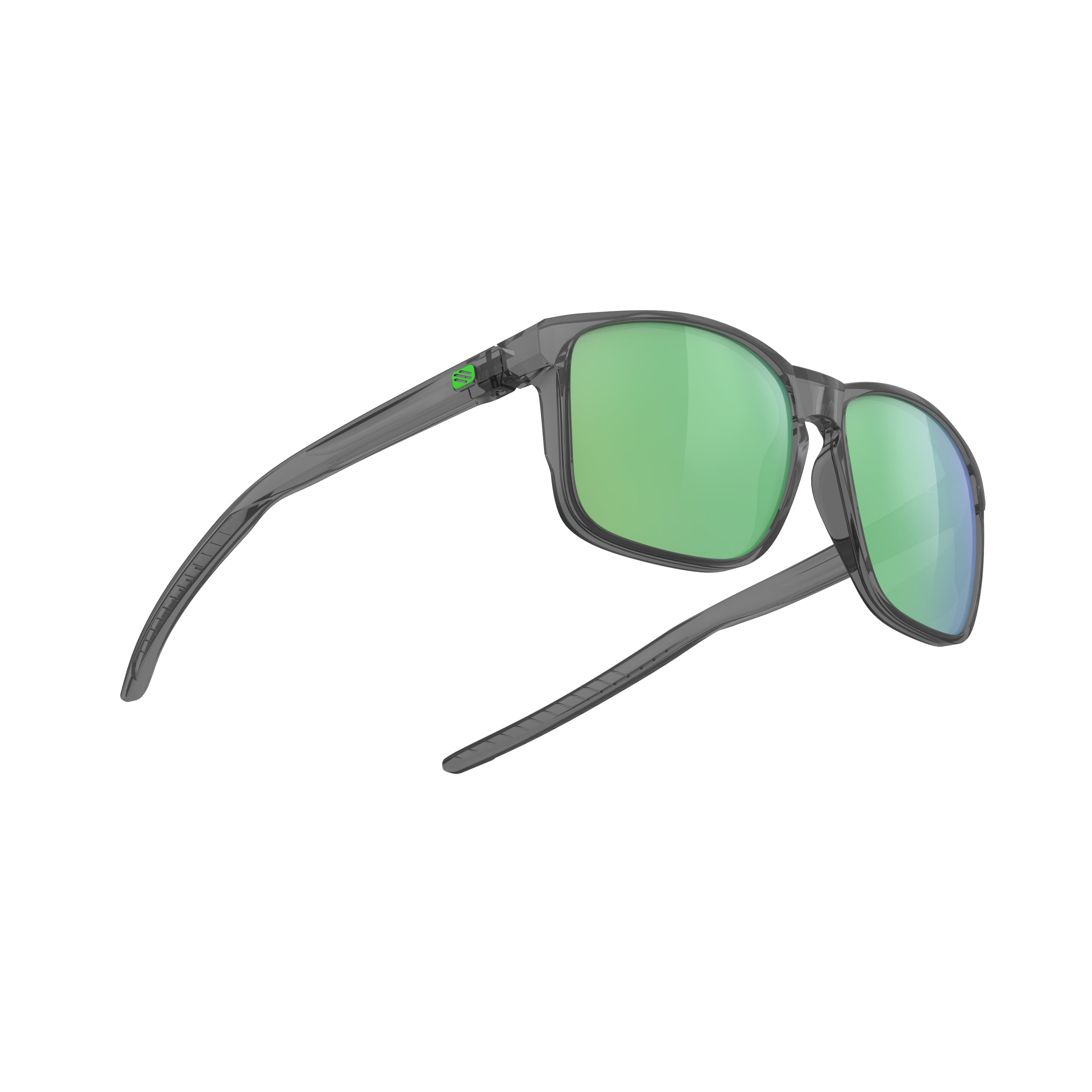 Rudy Project Overlap Crystal Ash polarized polar 3fx hdr multilaser green performance sunglasses – side view