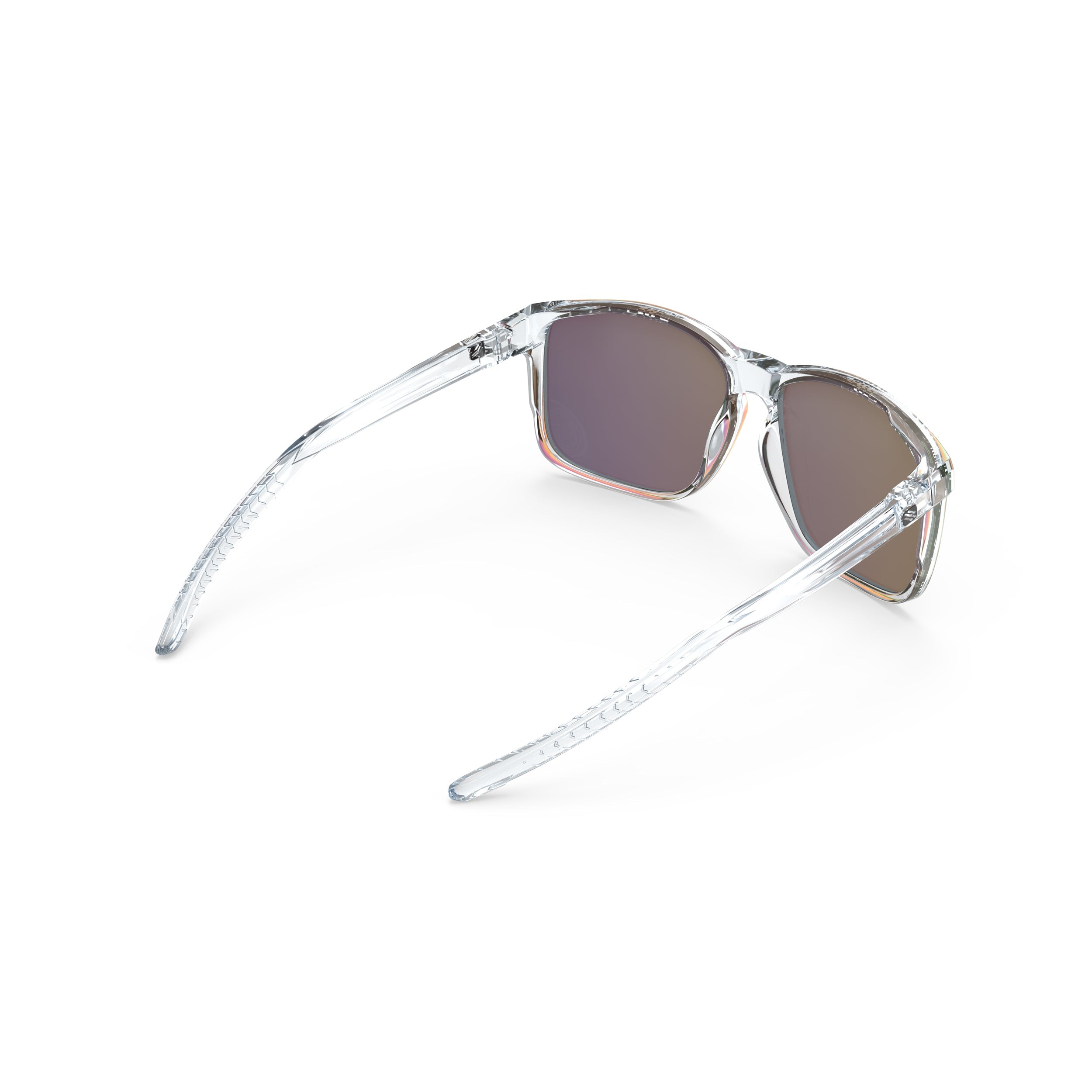 Rudy Project Overlap Crystal Gloss mirrored multilaser sunset performance sunglasses – rear view