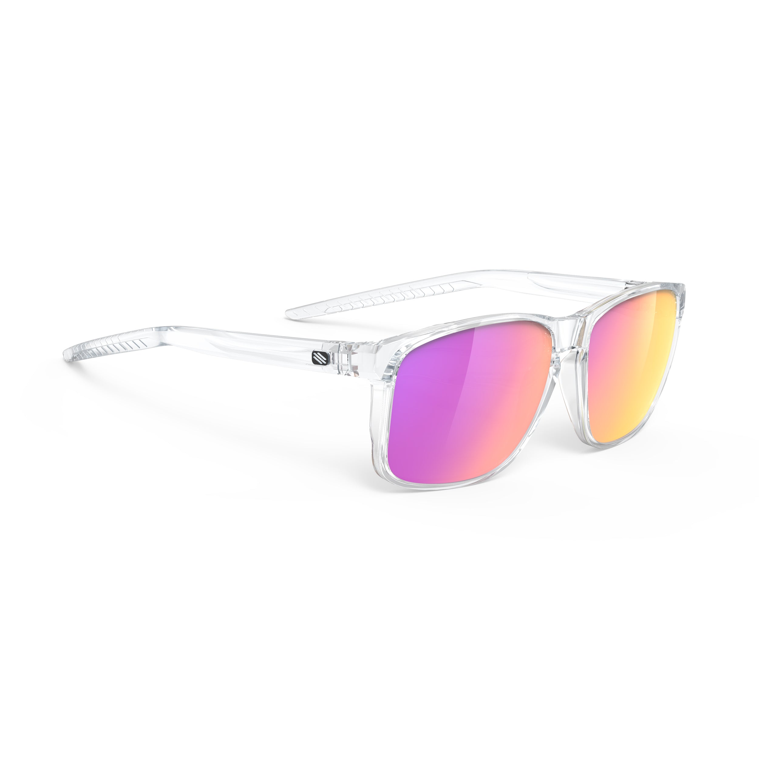 Rudy Project Overlap Crystal Gloss mirrored multilaser sunset performance sunglasses – front view
