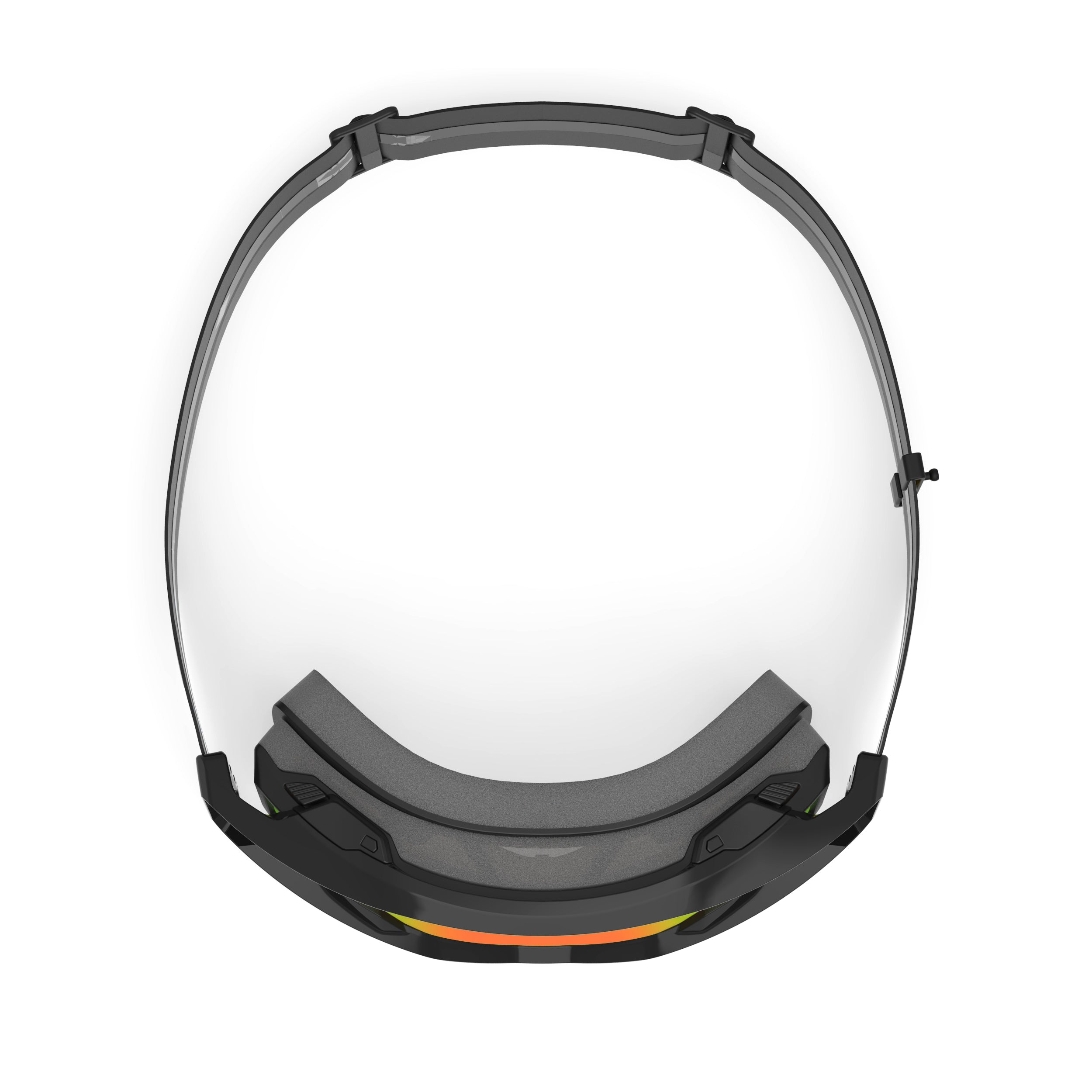 Rudy Project Override Black Gloss mirrored multilaser orange mtb goggles – top view