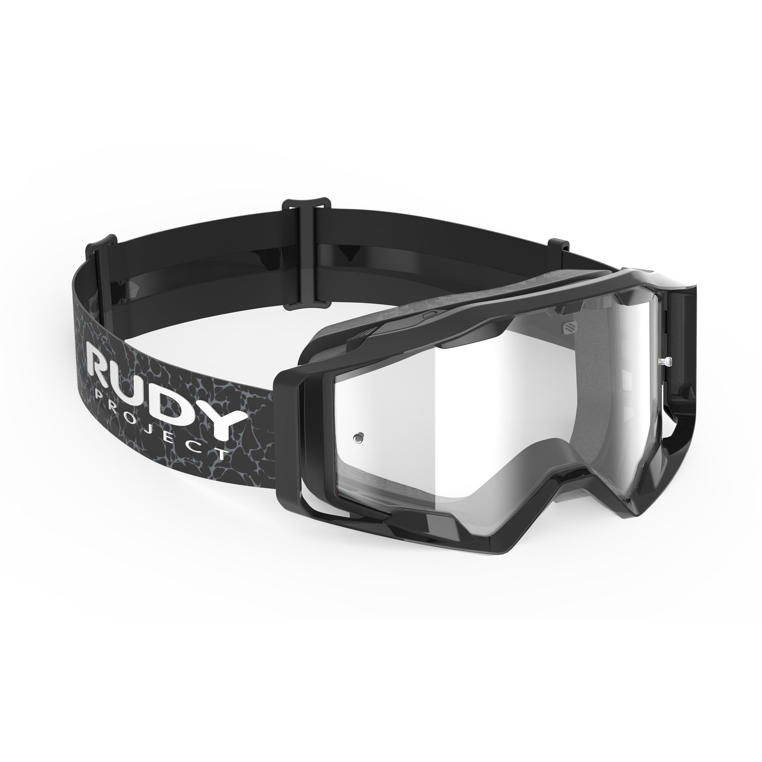 Rudy Project Override Black Gloss transparent mtb goggles – front view