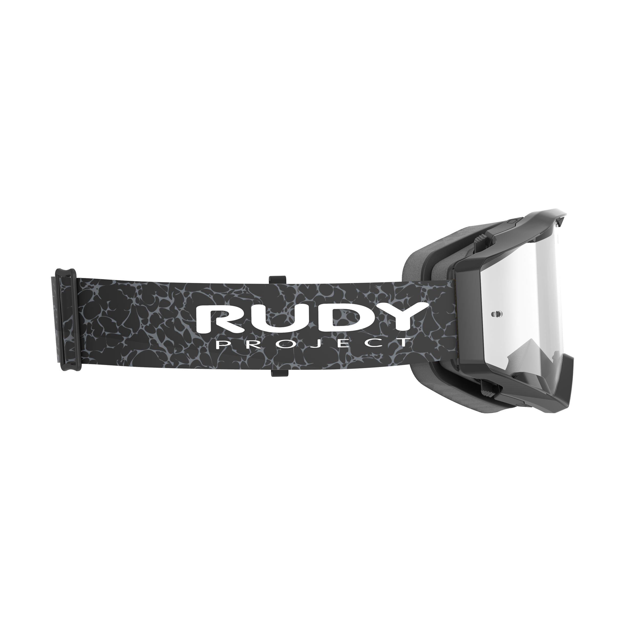 Rudy Project Override Black Gloss transparent mtb goggles – side view, opposite side