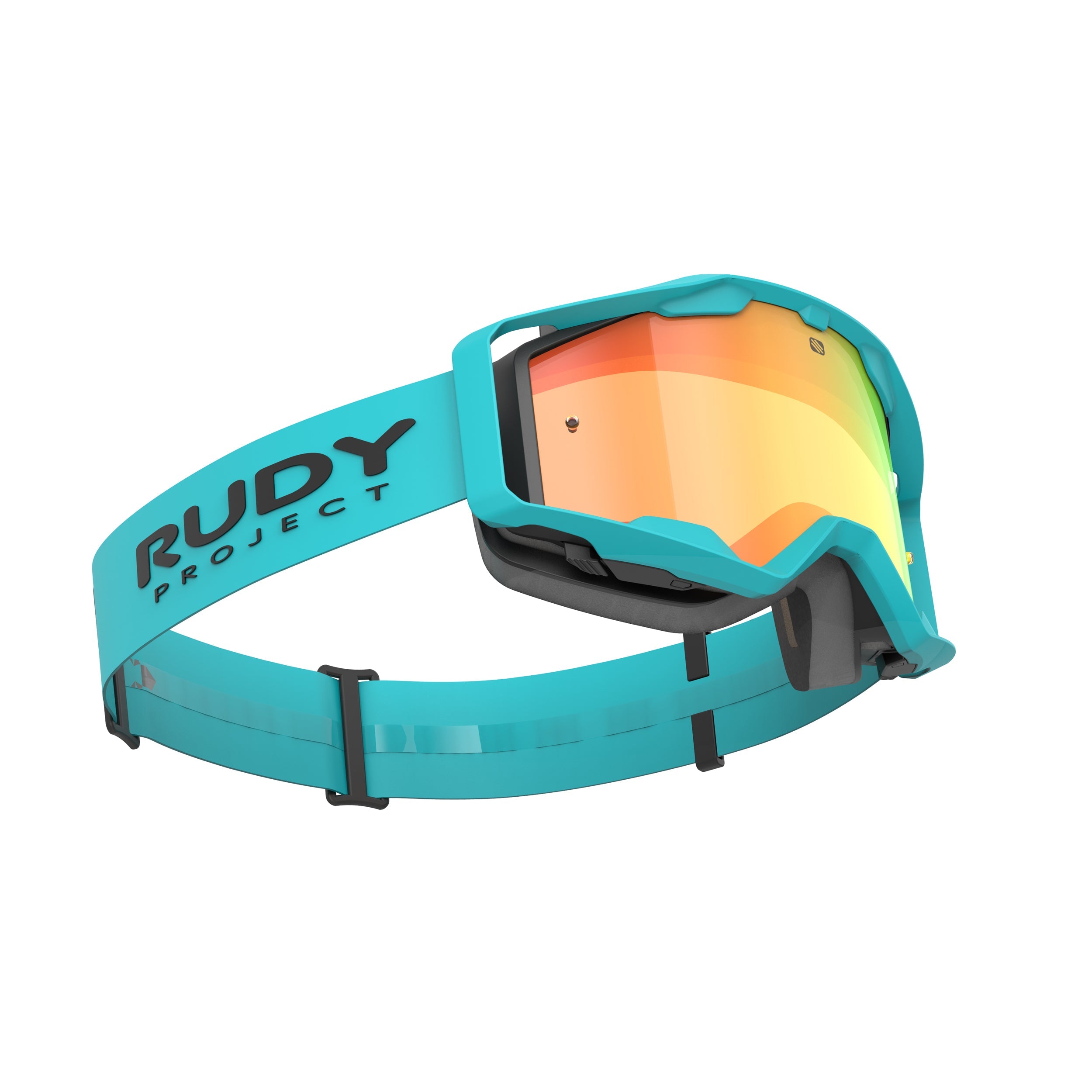 Rudy Project Override Emerald Matte mirrored multilaser orange mtb goggles – side view