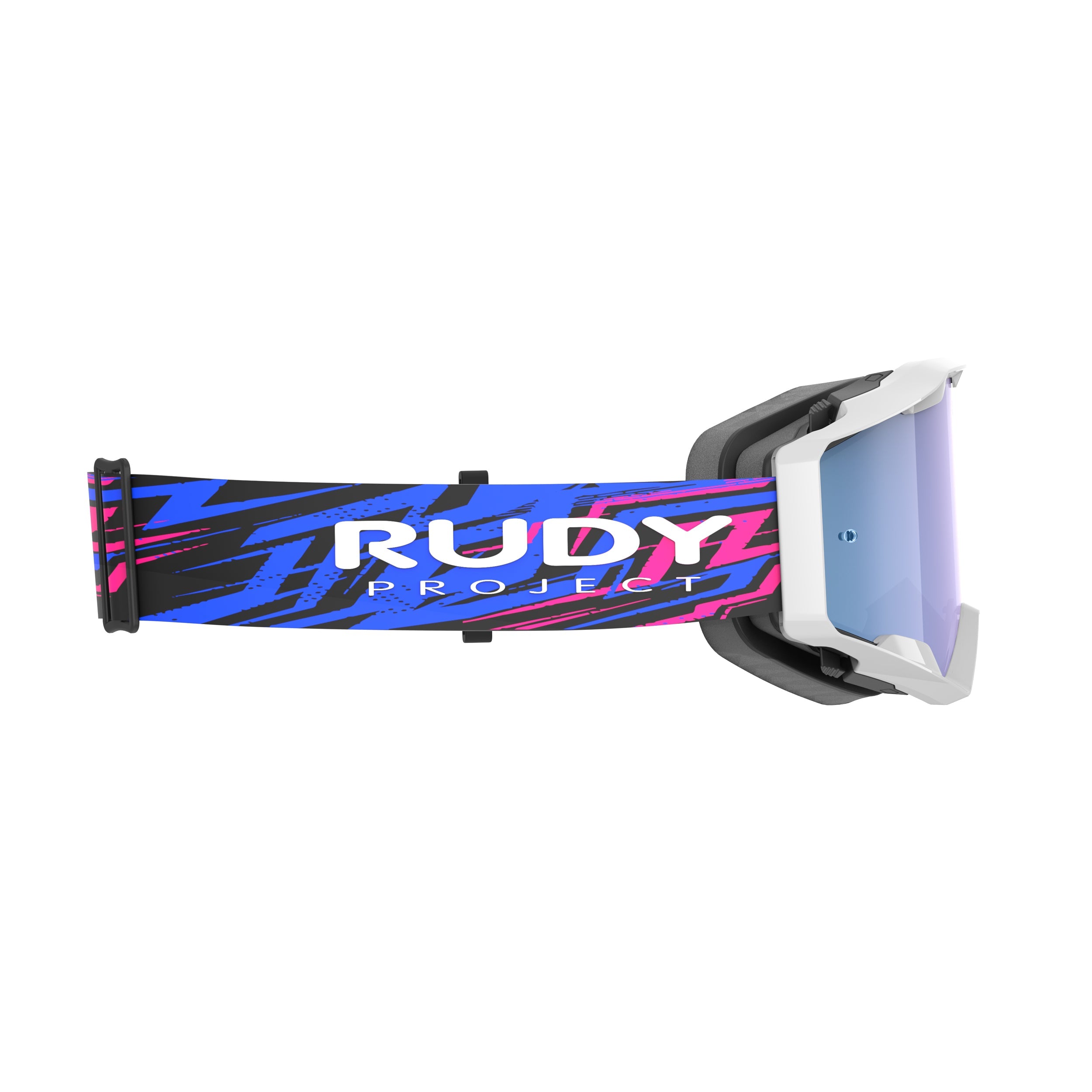 Rudy Project Override White Gloss mirrored multilaser ice mtb goggles – side view, opposite side