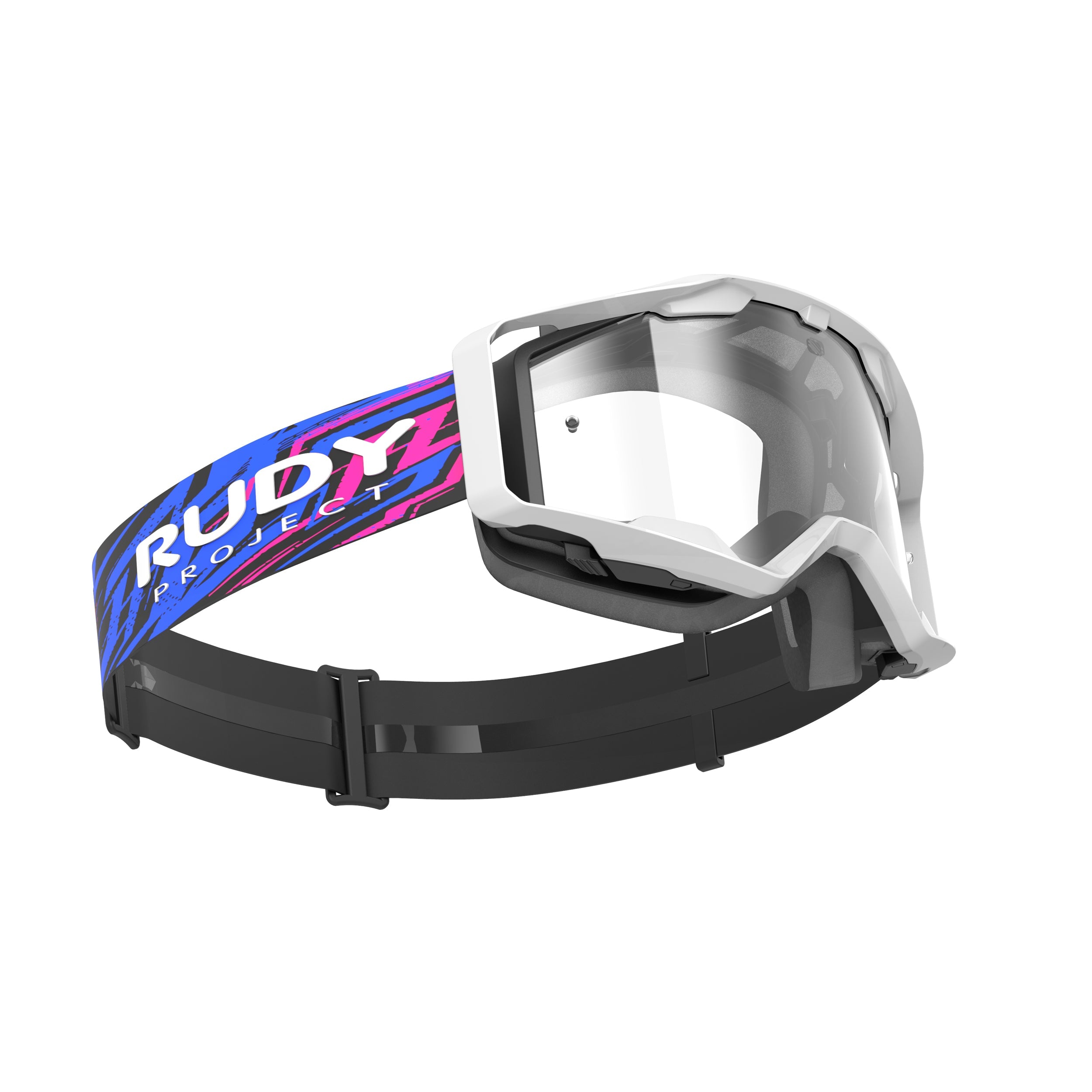 Rudy Project Override White Gloss transparent mtb goggles – side view