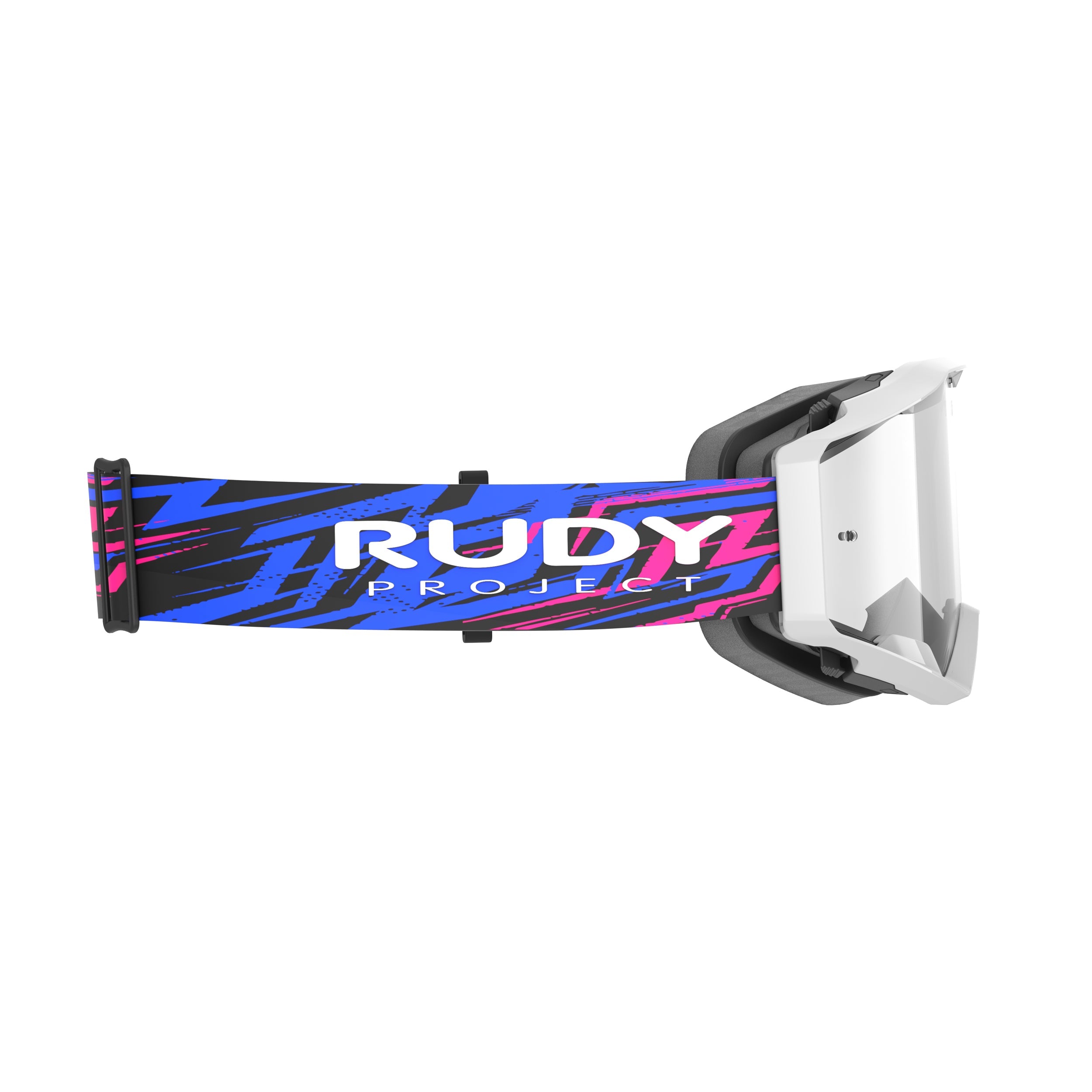 Rudy Project Override White Gloss transparent mtb goggles – side view, opposite side