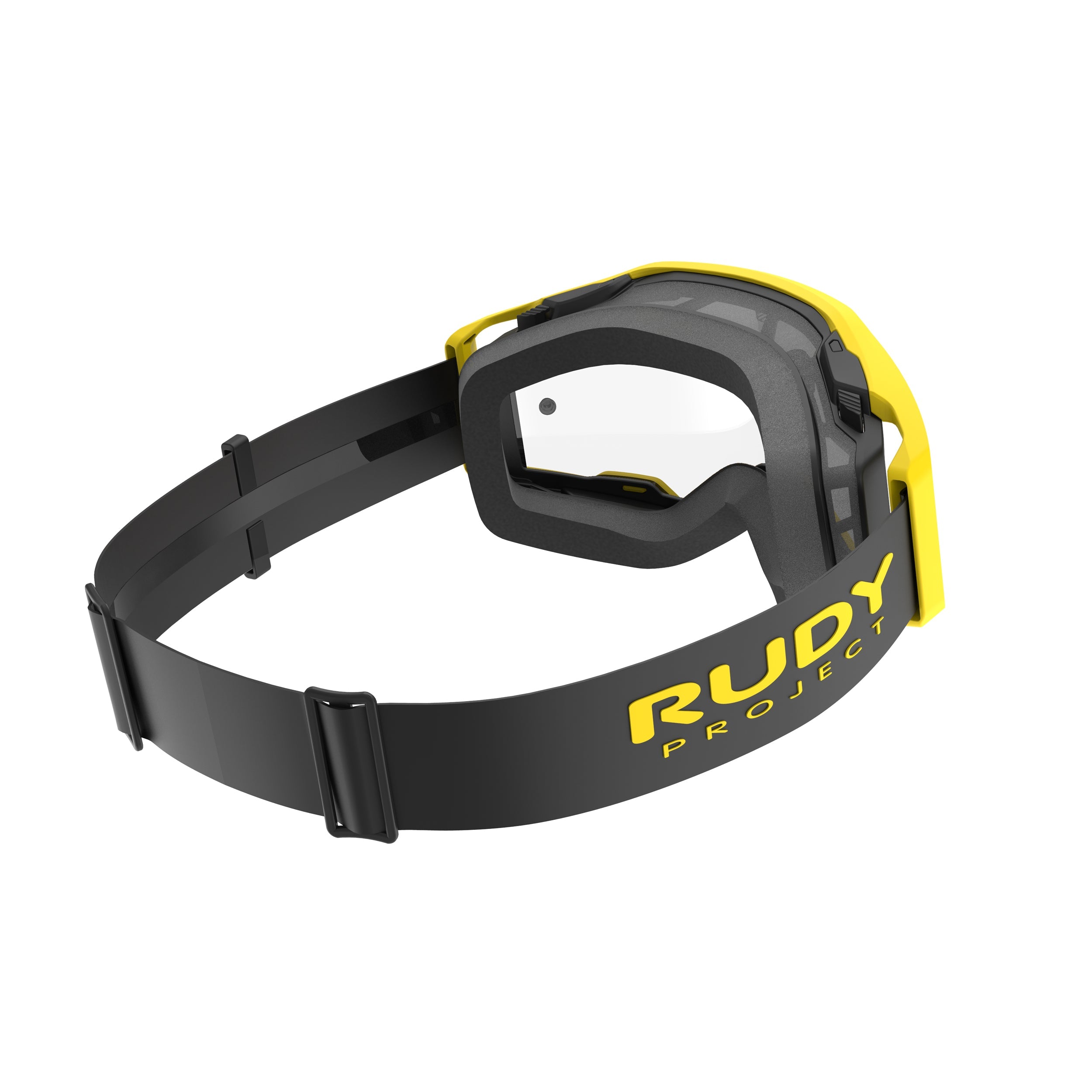 Rudy Project Override Yellow Matte transparent mtb goggles – rear view