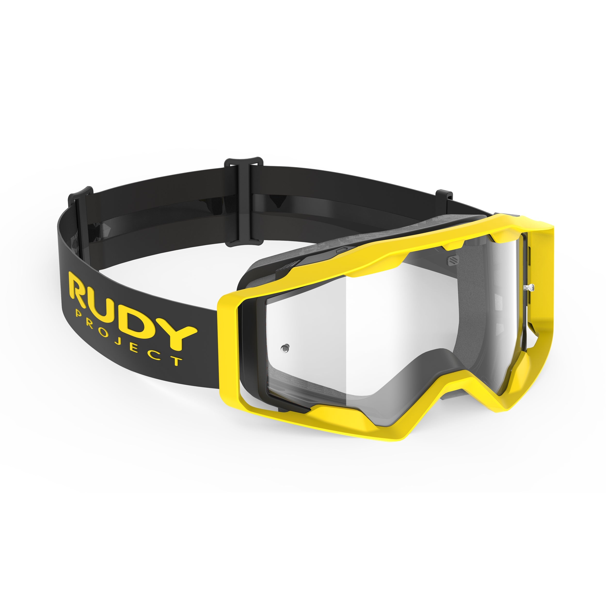 Rudy Project Override Yellow Matte transparent mtb goggles – front view