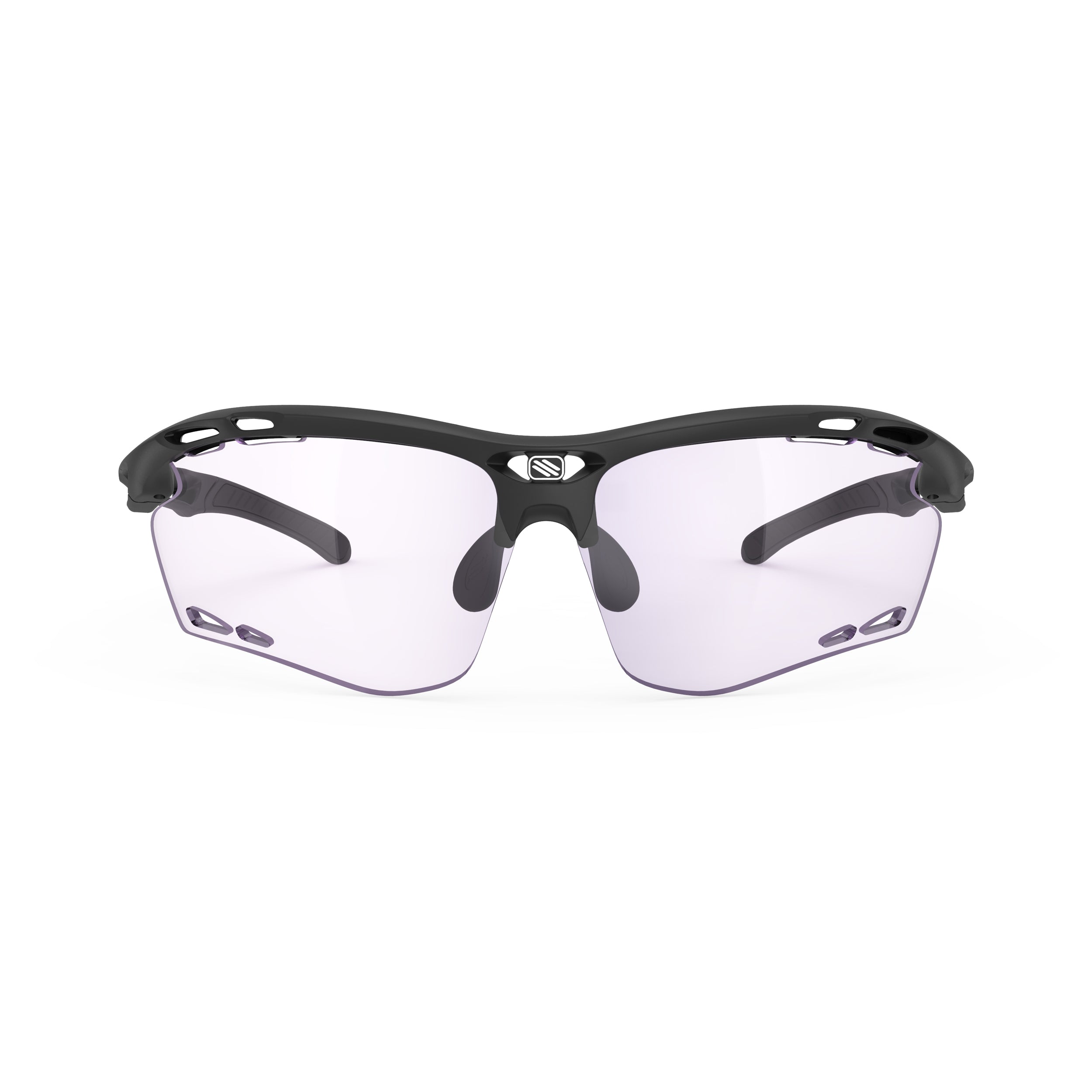 Rudy Project Propulse Black Matte photochromic laser purple hdr performance sunglasses – front view, alternate angle