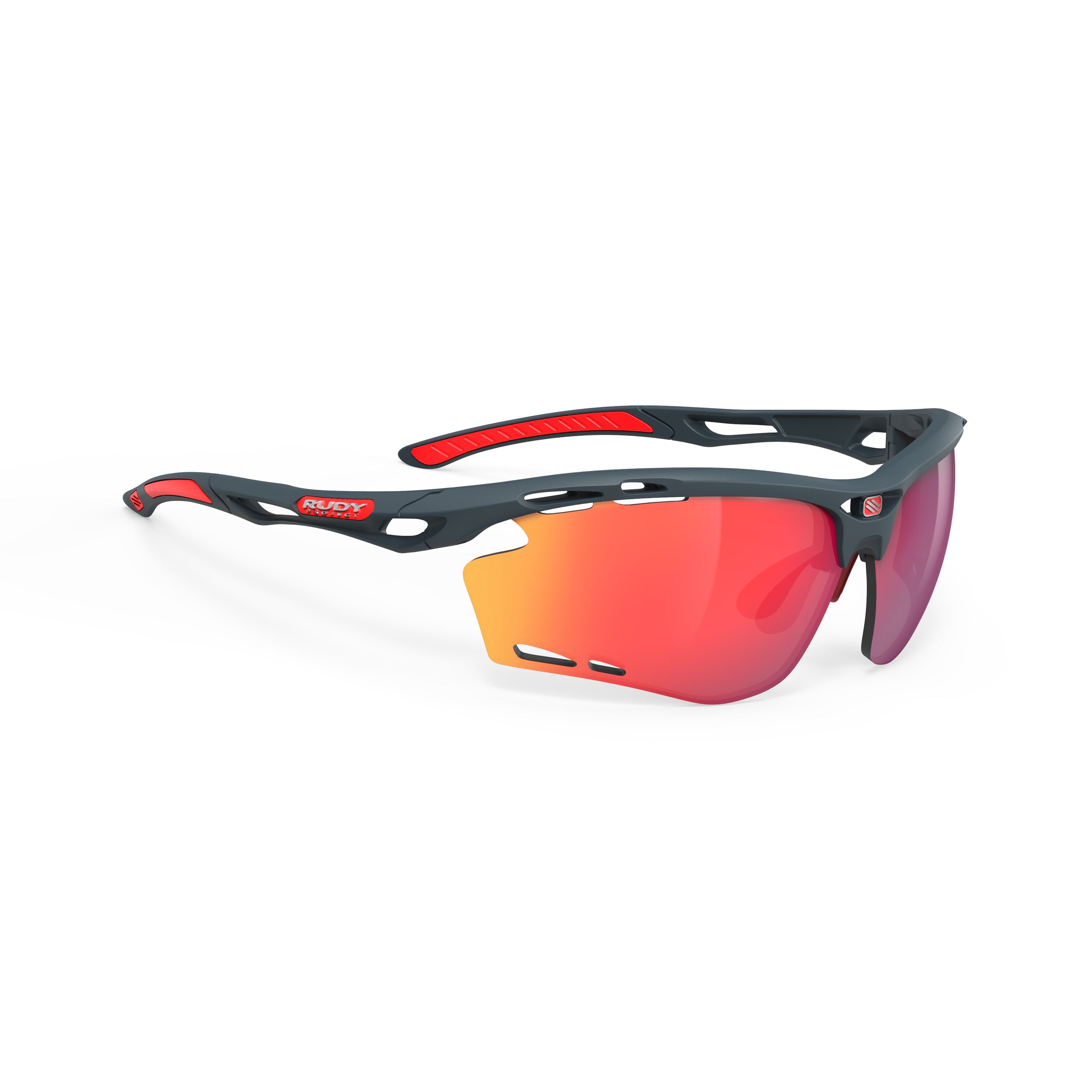 Rudy Project Propulse Charcoal Matte mirrored multilaser red hdr performance sunglasses – front view