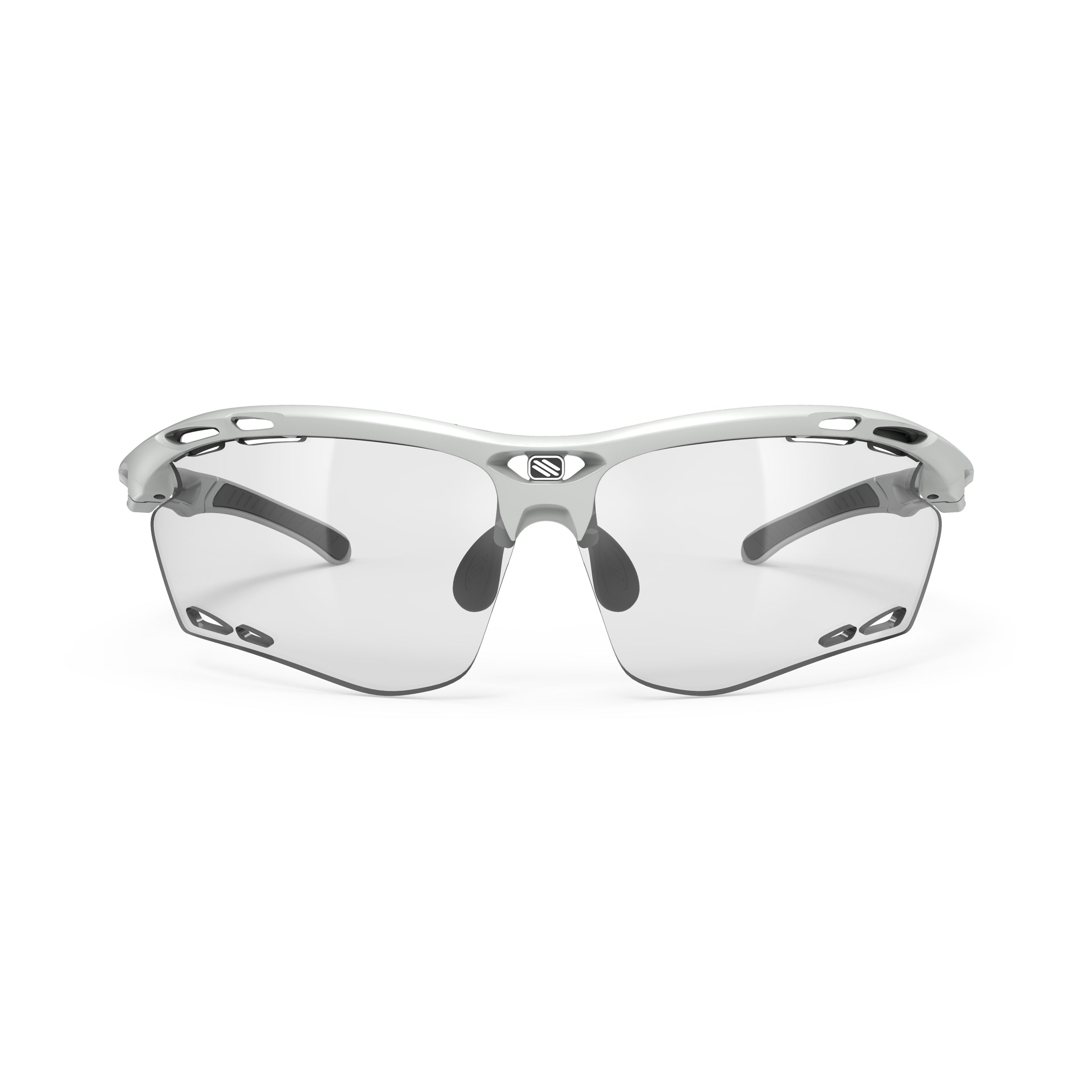 Rudy Project Propulse Light Grey Matte photochromic black performance sunglasses – front view, alternate angle