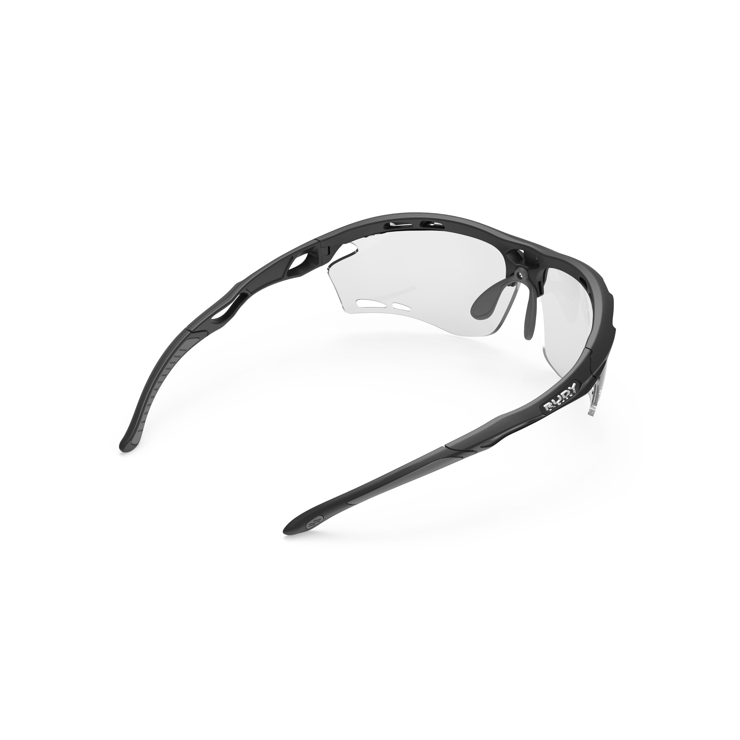 Rudy Project Propulse Matte Black photochromic black performance sunglasses – rear view
