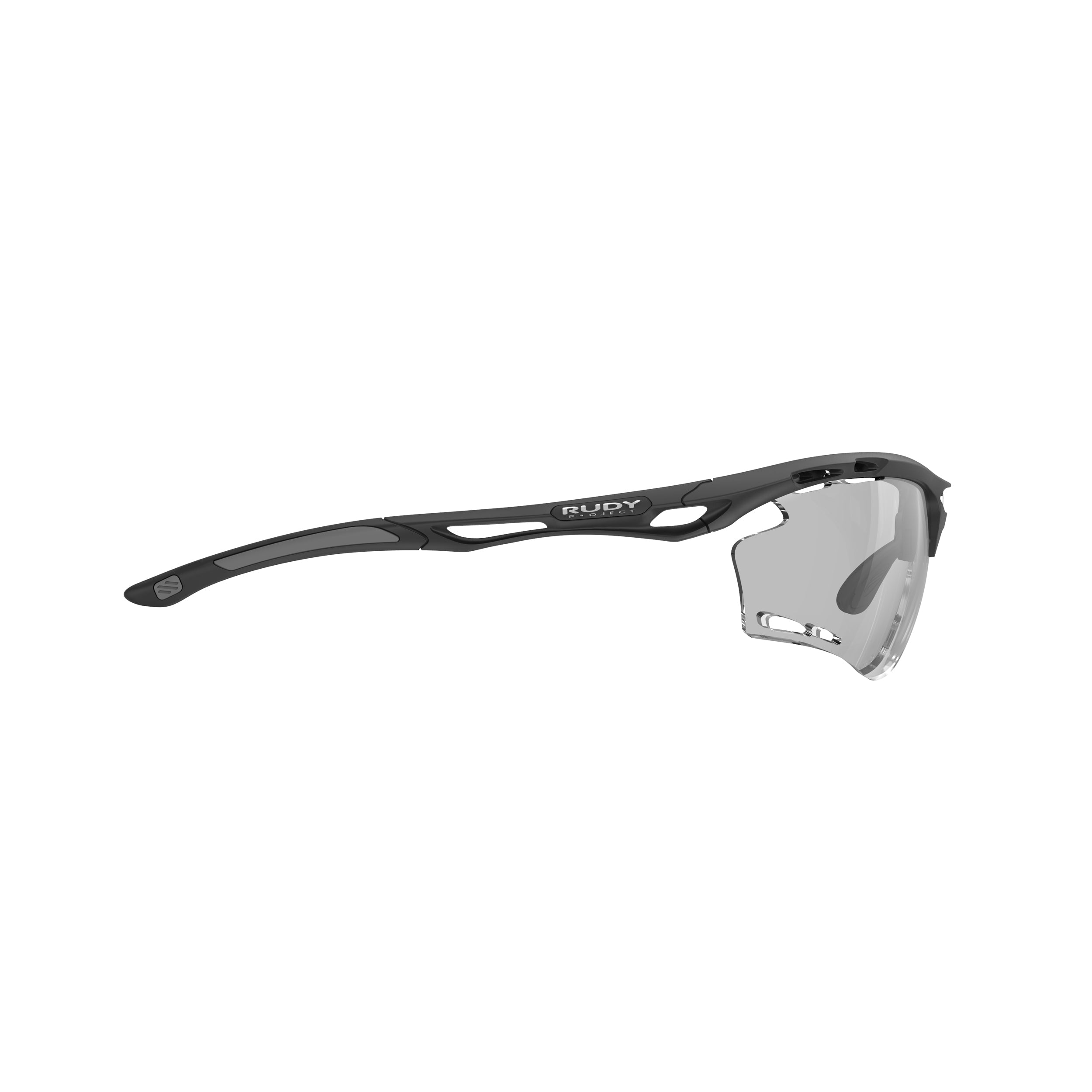 Rudy Project Propulse Matte Black photochromic black performance sunglasses – side view, opposite side