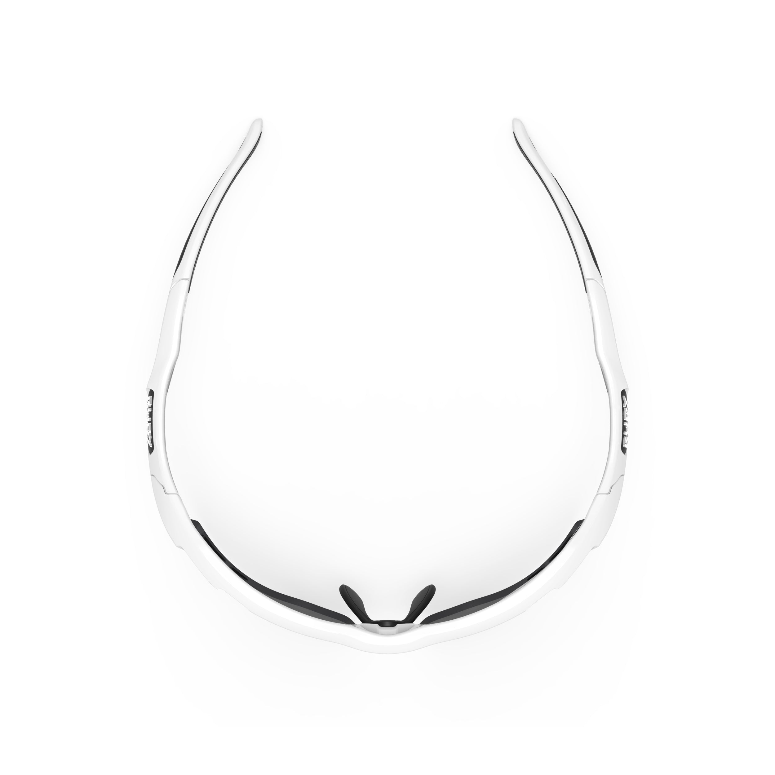 Rudy Project Propulse White Gloss mirrored laser black performance sunglasses – top view