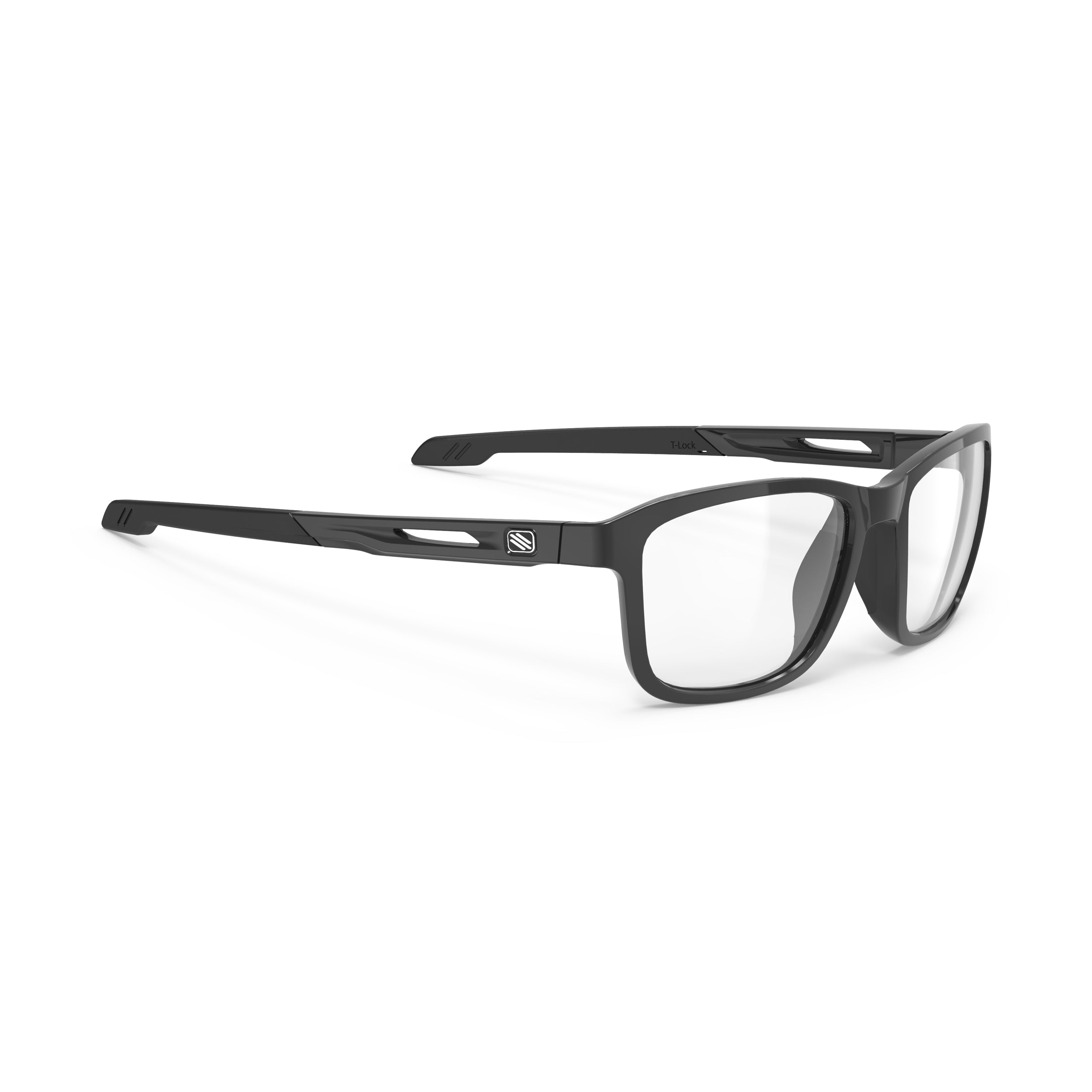 Rudy Project Pulse 53 Black Gloss prescription sports glasses – front view, alternate angle
