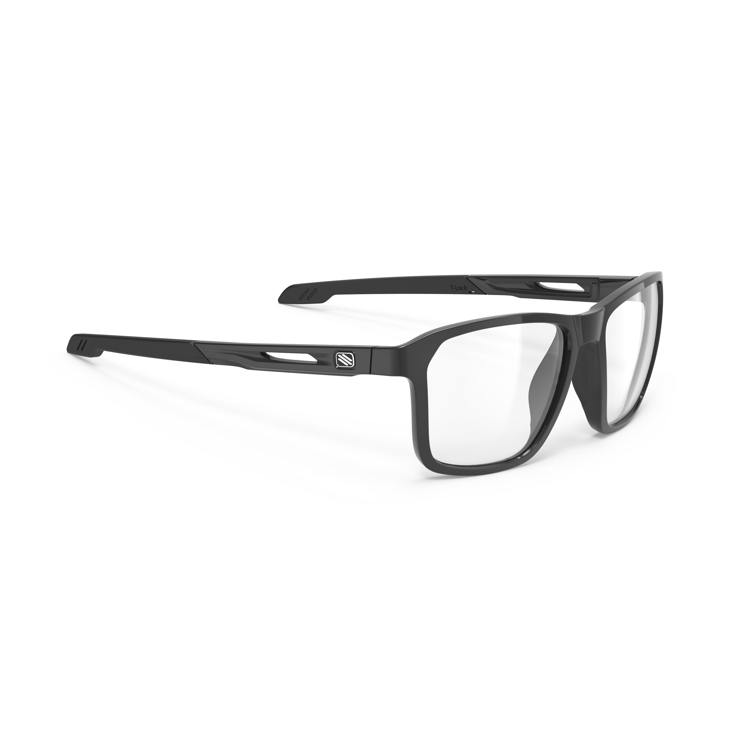 Rudy Project Pulse 54 Black Gloss prescription sports glasses – front view, alternate angle