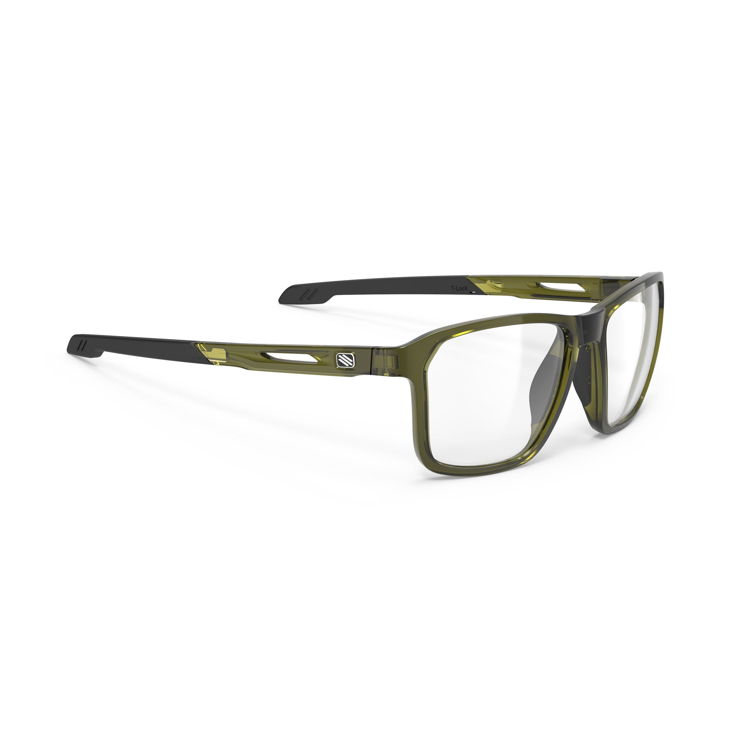 Rudy Project Pulse 54 Crystal Olive prescription sports glasses – front view, alternate angle