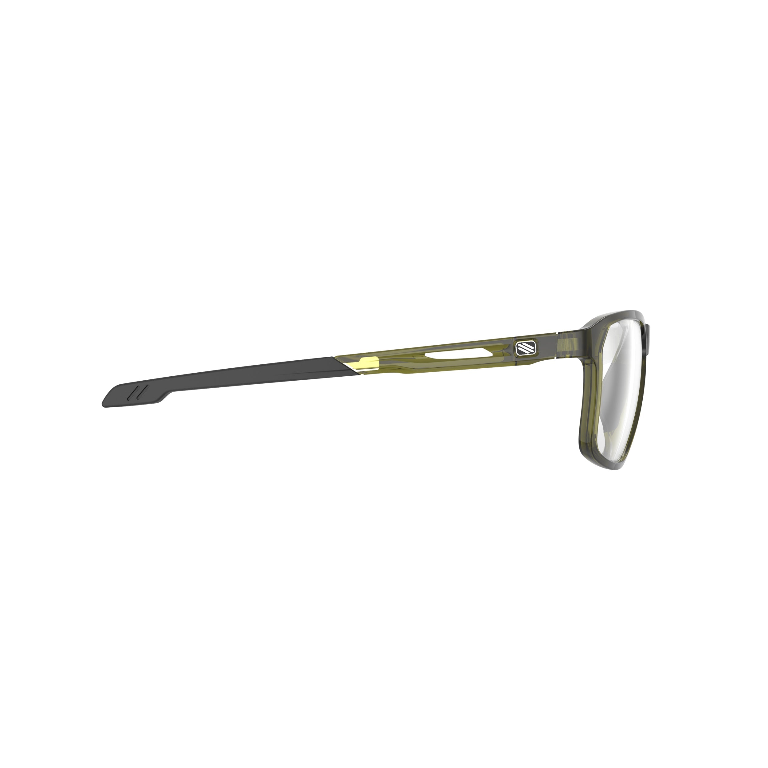 Rudy Project Pulse 54 Crystal Olive prescription sports glasses – side view, opposite side