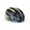 Rudy Project Rebel Blue Avio/Apple Green Metal Matte cycling helmet – front view