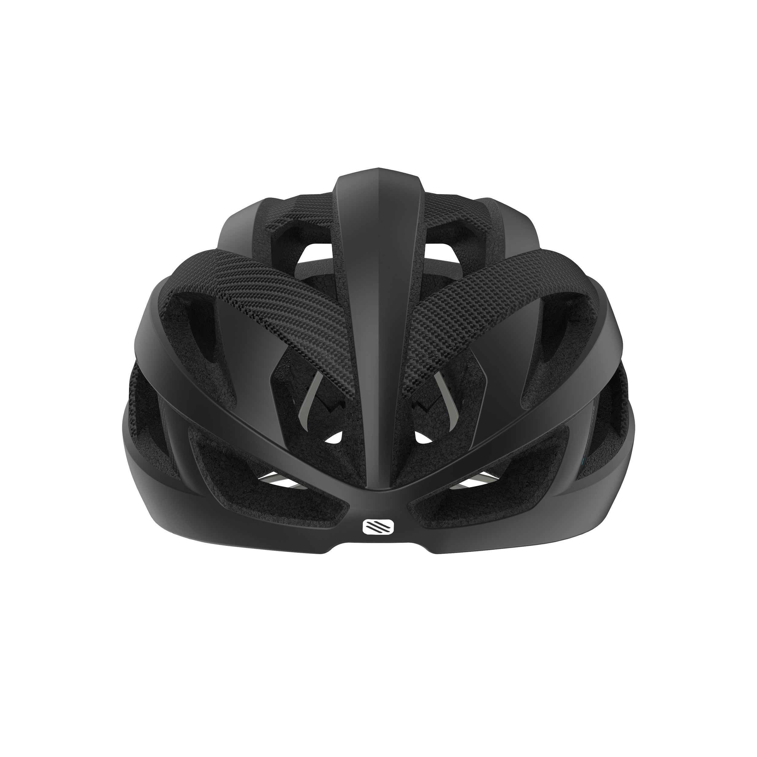 Rudy Project Rebel Carbon Black Matte cycling helmet – front view, alternate angle