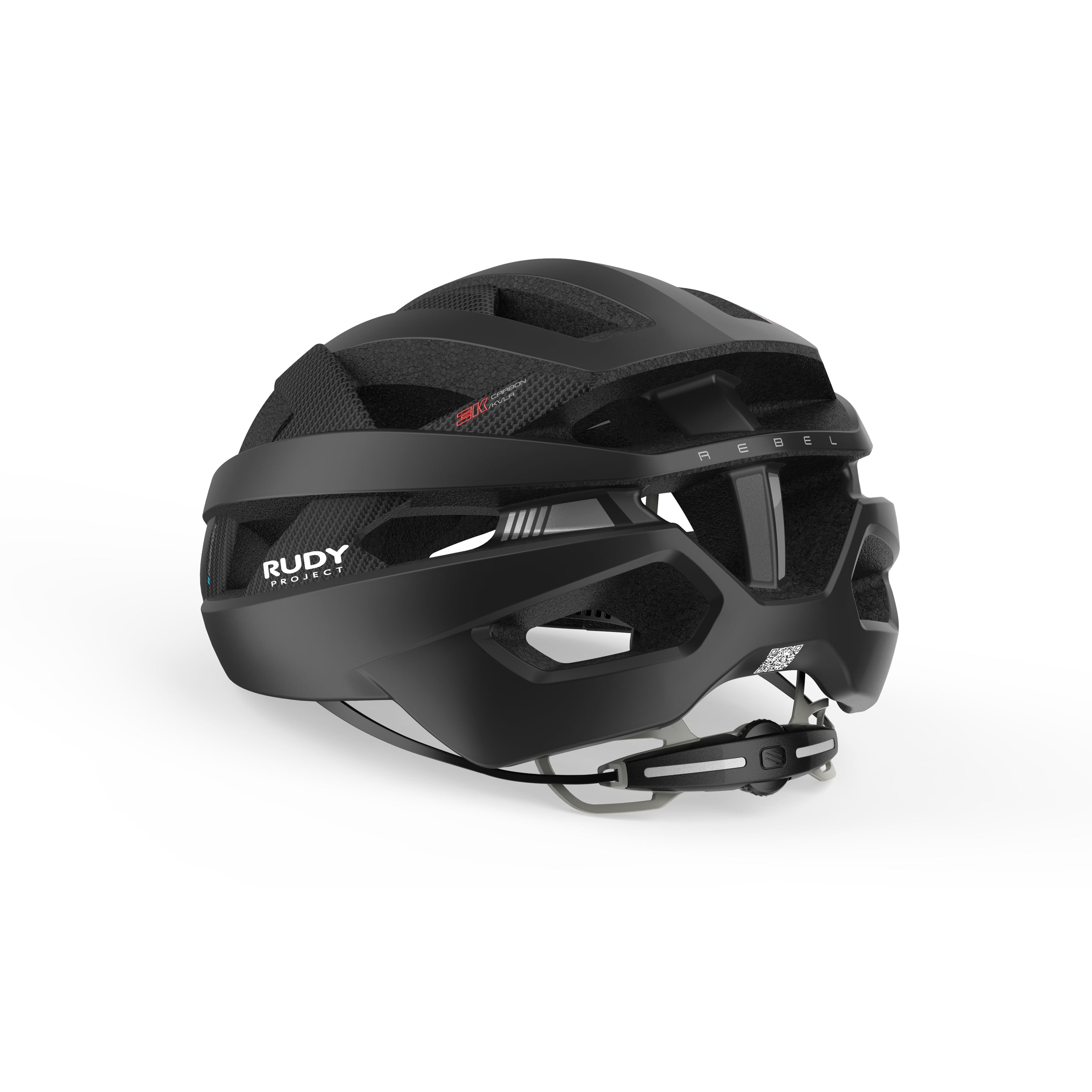 Rudy Project Rebel Carbon Black Matte cycling helmet – side view, opposite side