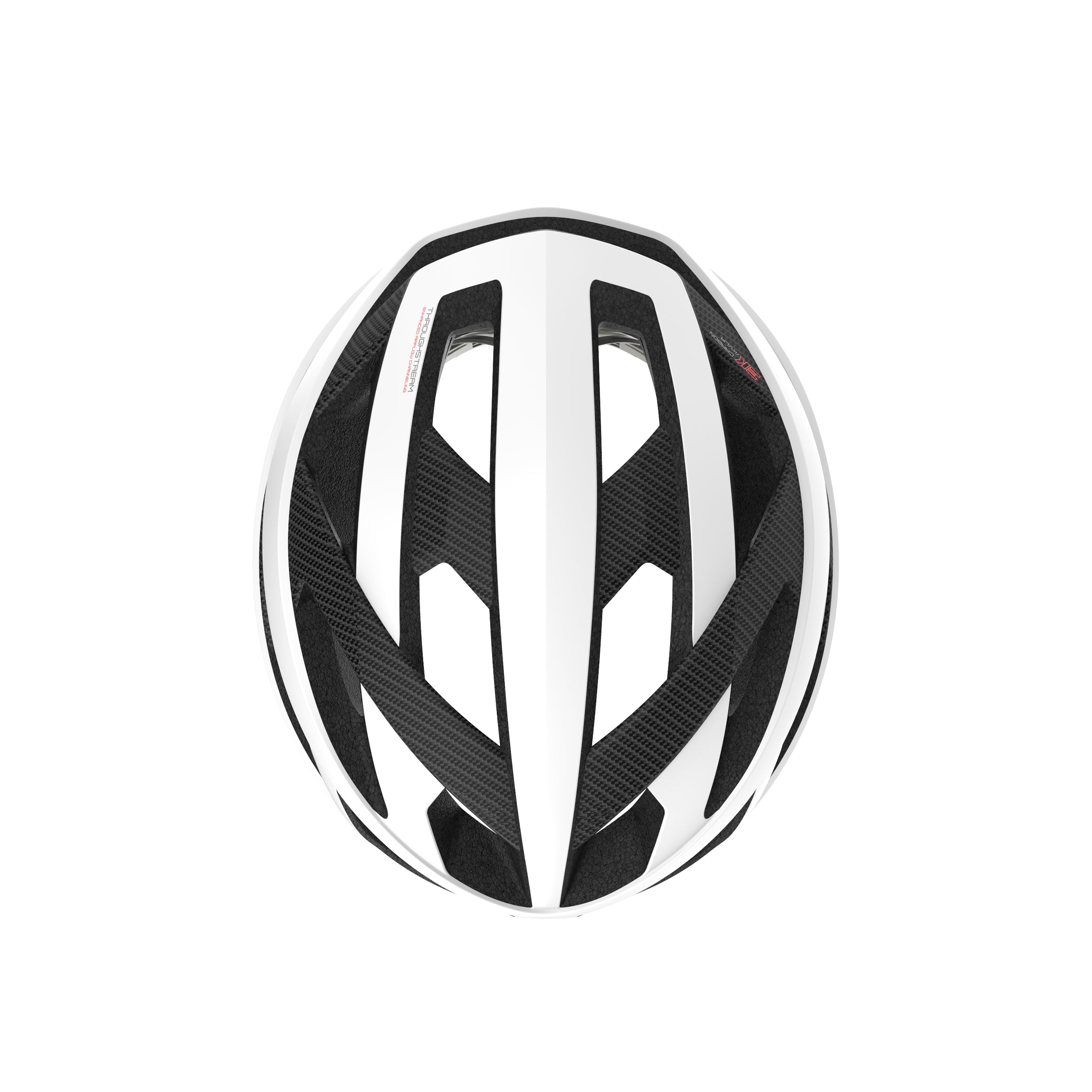 Rudy Project Rebel Carbon White Matte cycling helmet – rear view