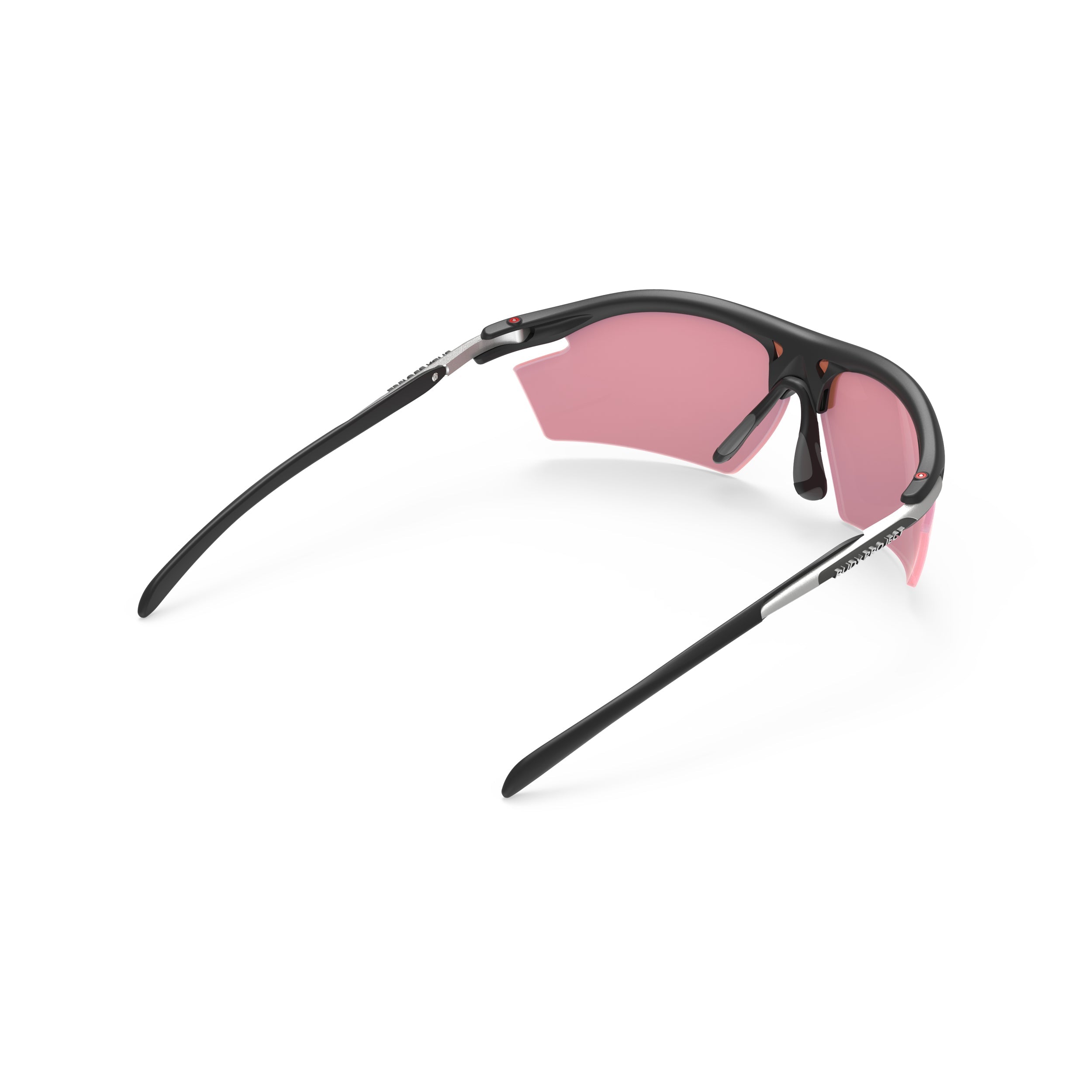 Rudy Project Rydon Matte Black mirrored performance sunglasses – rear view