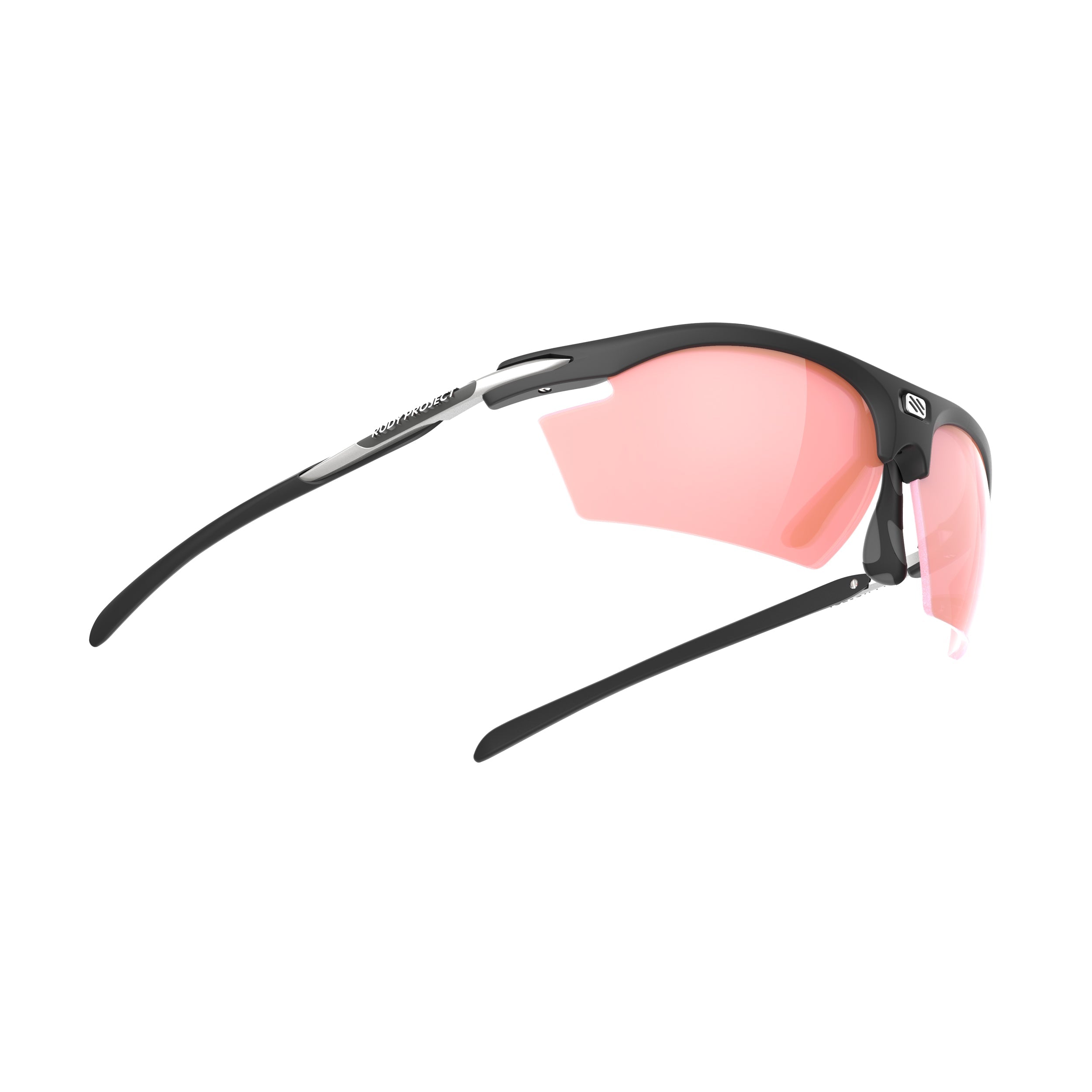 Rudy Project Rydon Matte Black mirrored performance sunglasses – side view