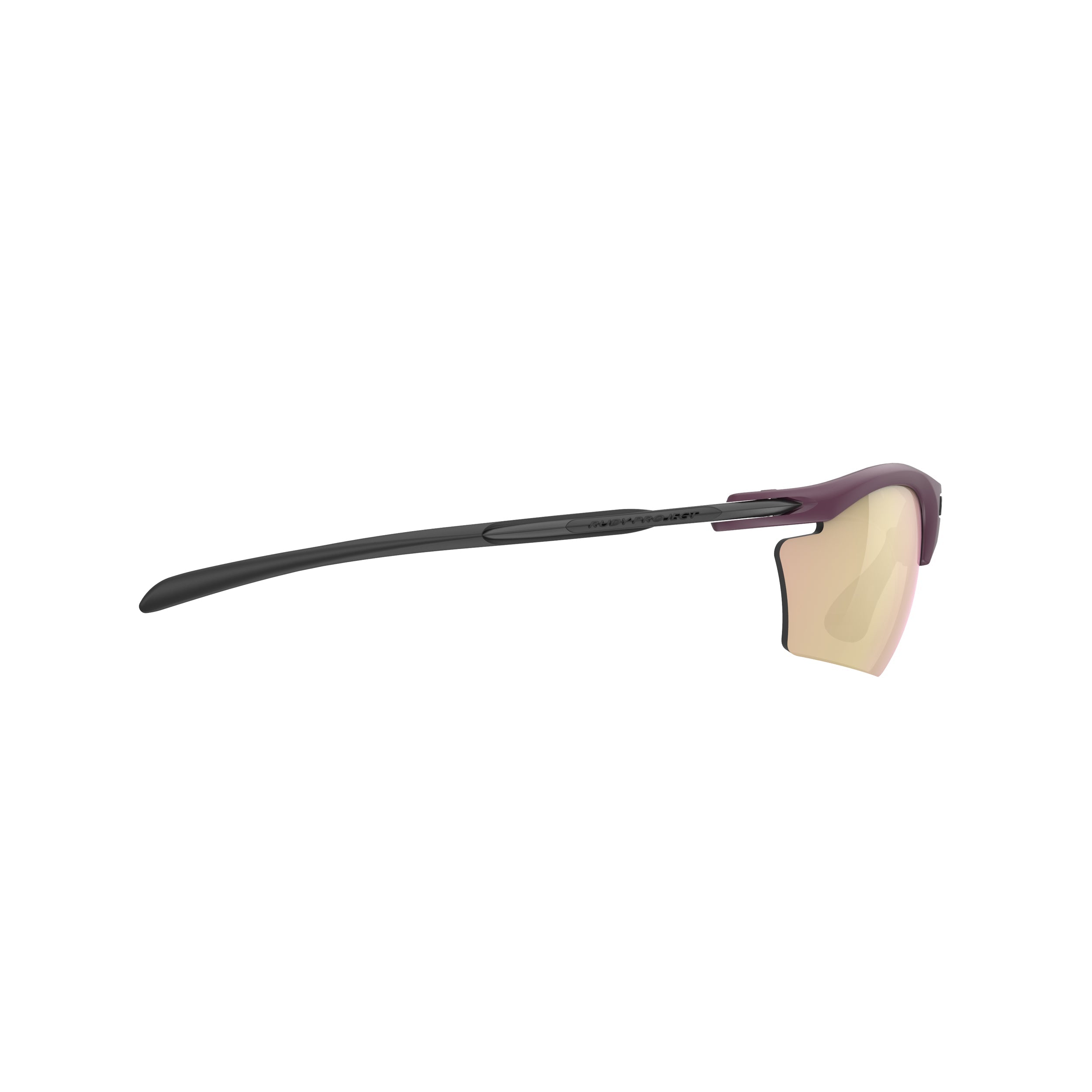 Rudy Project Rydon Slim Cabernet Matte mirrored multilaser rose gold performance sunglasses – side view, opposite side