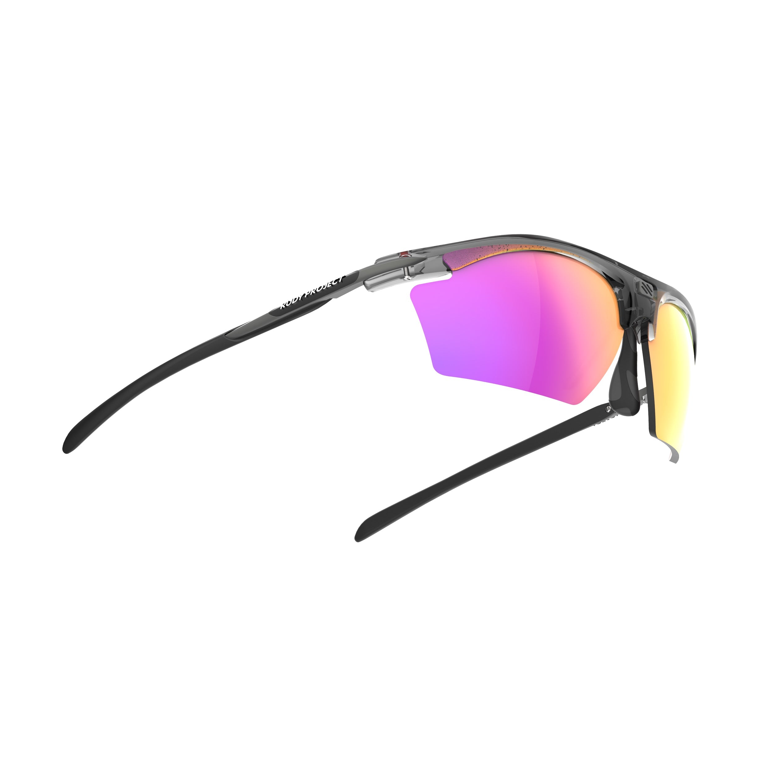 Rudy Project Rydon Slim Crystal Ash mirrored multilaser sunset performance sunglasses – side view