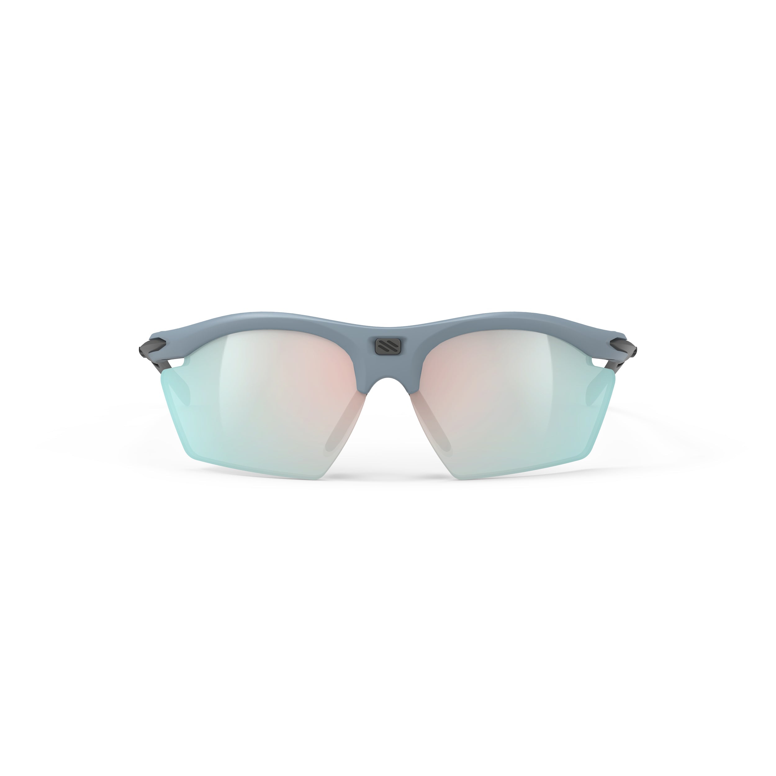Rudy Project Rydon Slim Glacier Matte mirrored multilaser osmium performance sunglasses – front view, alternate angle