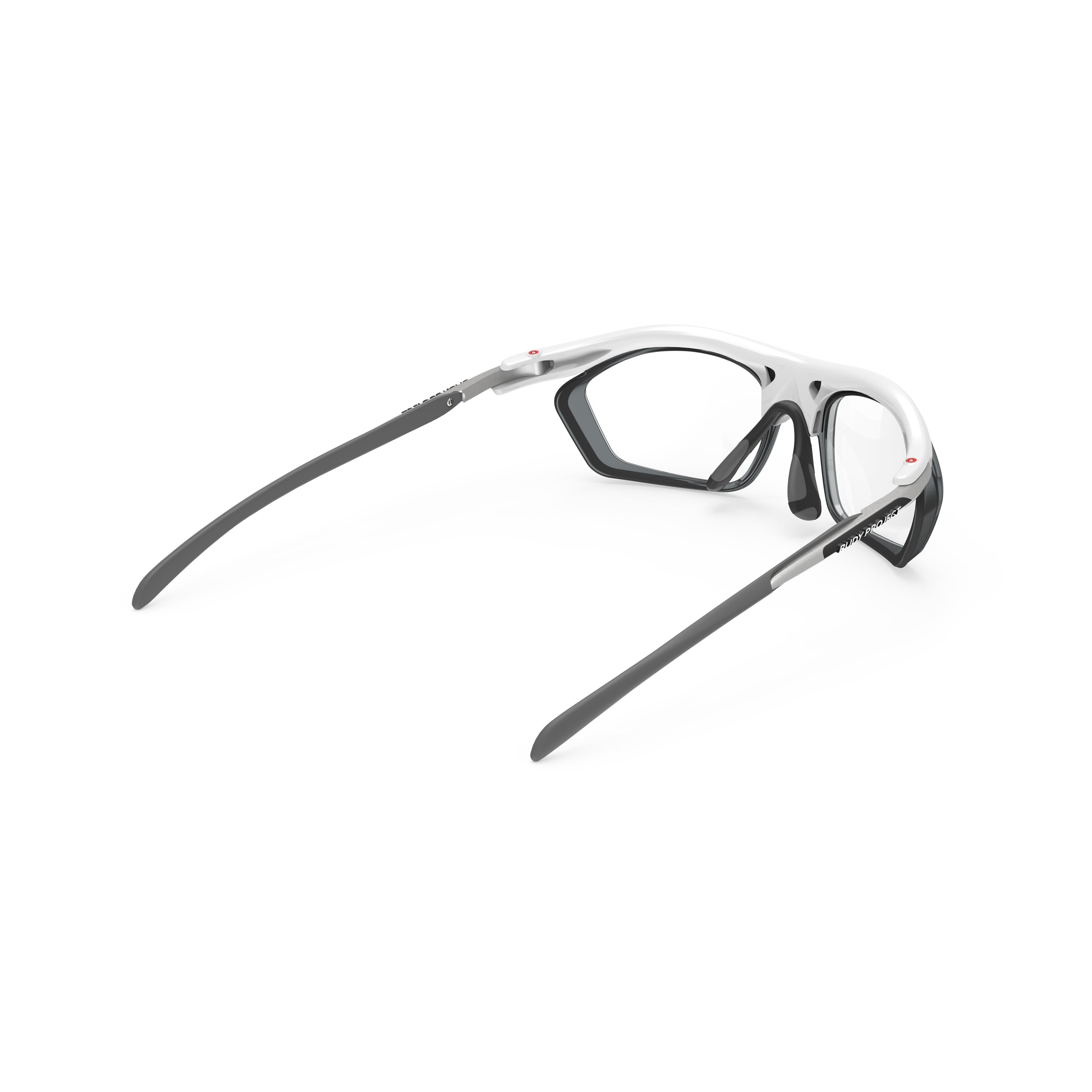 Rudy Project Rydon Slim + Optical Dock White Gloss prescription sports glasses – rear view