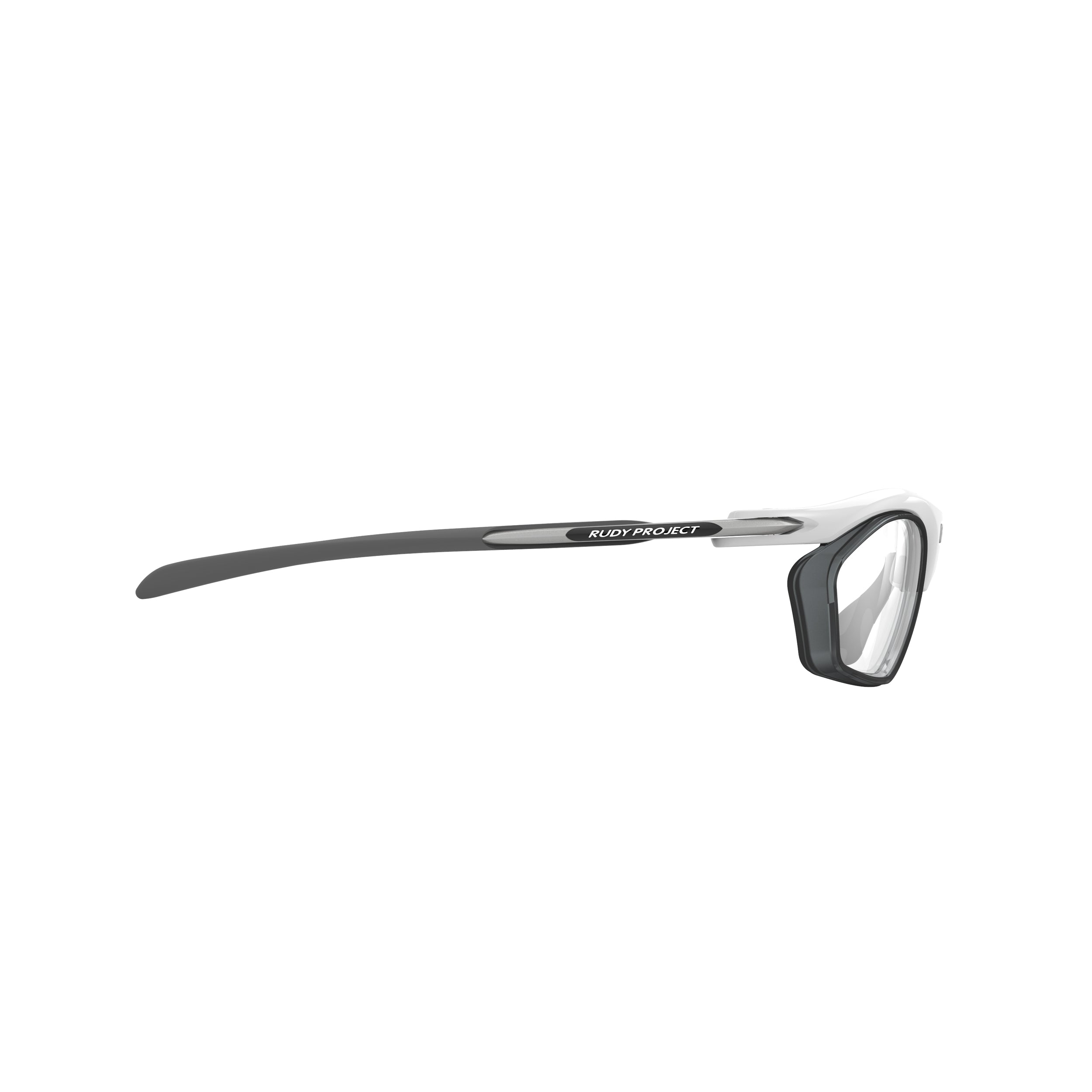Rudy Project Rydon Slim + Optical Dock White Gloss prescription sports glasses – side view, opposite side